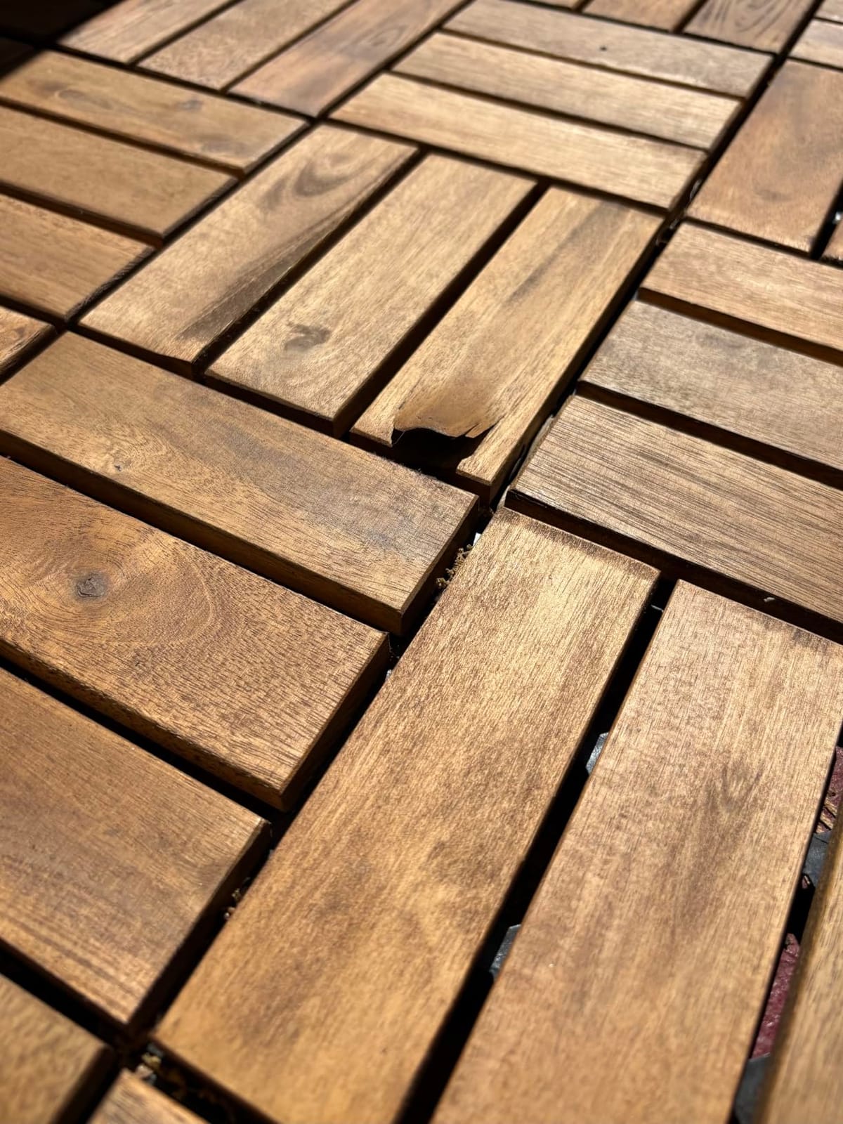 THYOI Acacia Wood Interlocking Deck Tiles (12