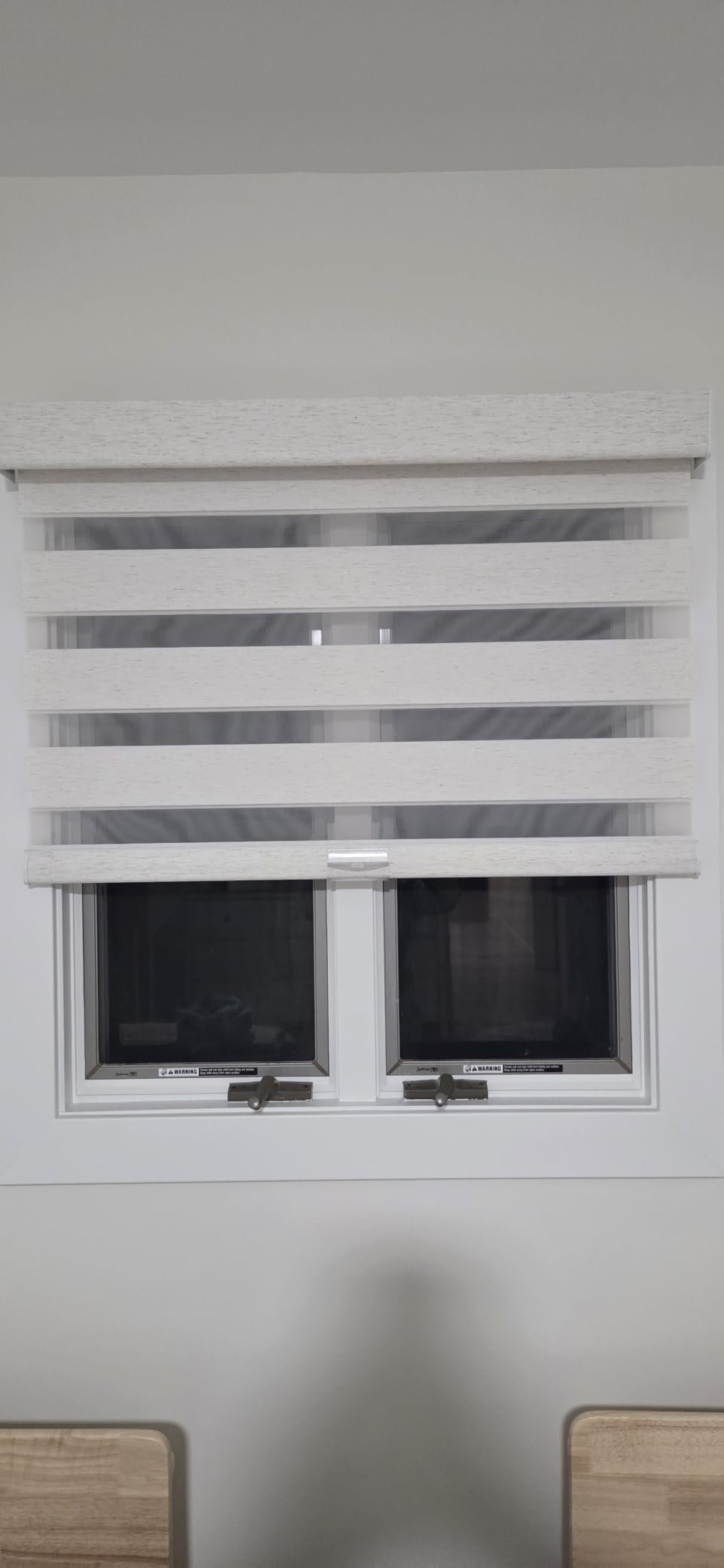 Persilux Linen Cordless Zebra Blinds for Windows(Custom Size,Cream) | Privacy Light Filtering Dual Layer Blinds for Day and Night, Roller Shades for Bedroom,Living Room,Office customer photo 1