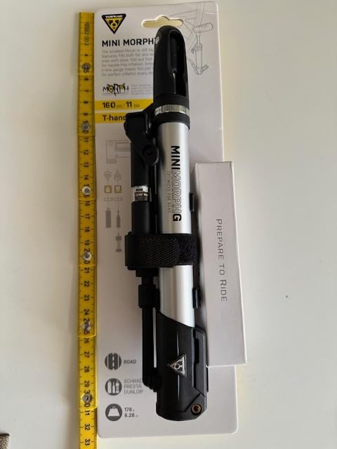 Topeak Mini Morph Bike Pump - Compact High-Pressure Portable Bicycle Pump - Fits Presta, Schrader & Dunlop Valves - Durable Aluminum Barrel customer photo 1