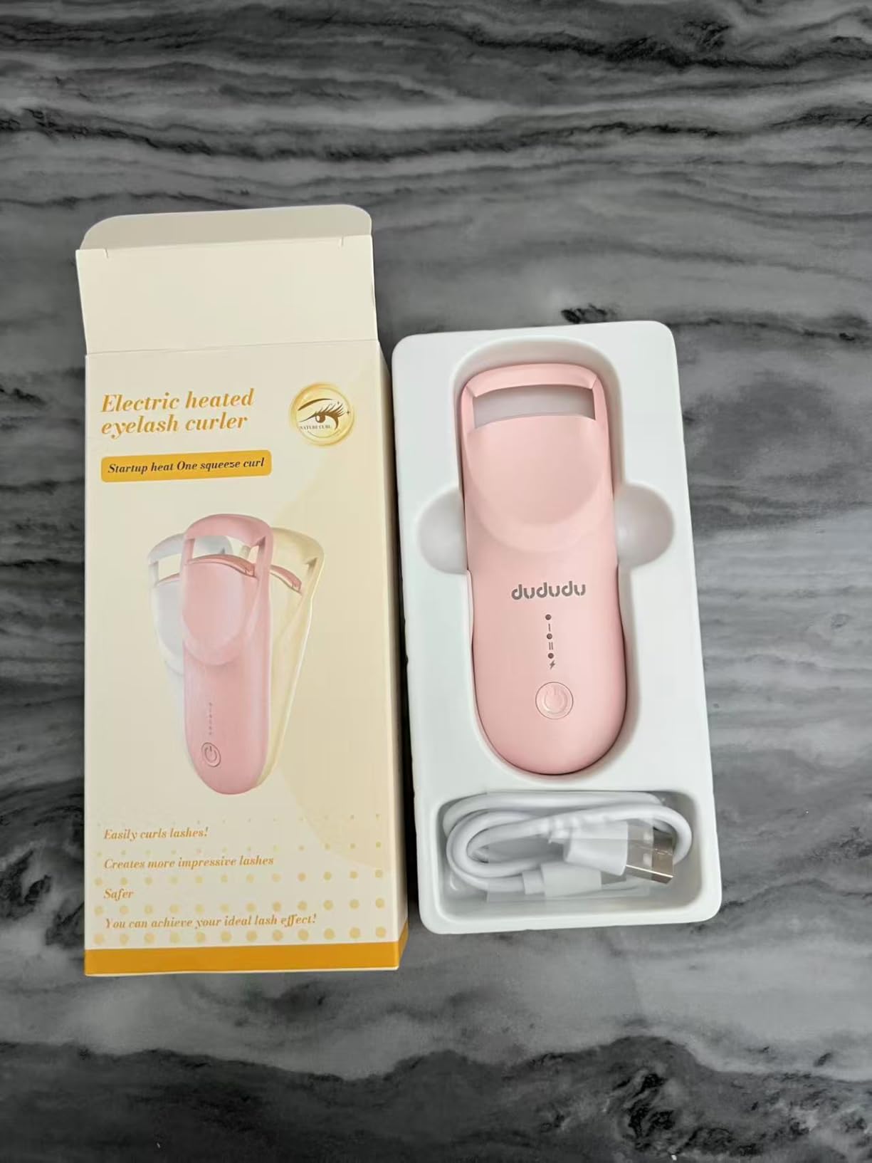 DUDUDU Heated Eyelash Curler, Portable Travel-Size Mini Electric Heated Lash Curler - 2-Level Adjustable Temp & Type-C Recharge, 10S Heat 3S Style 24H Lift for Long-Lasting Natural Effortless Curves customer photo 2