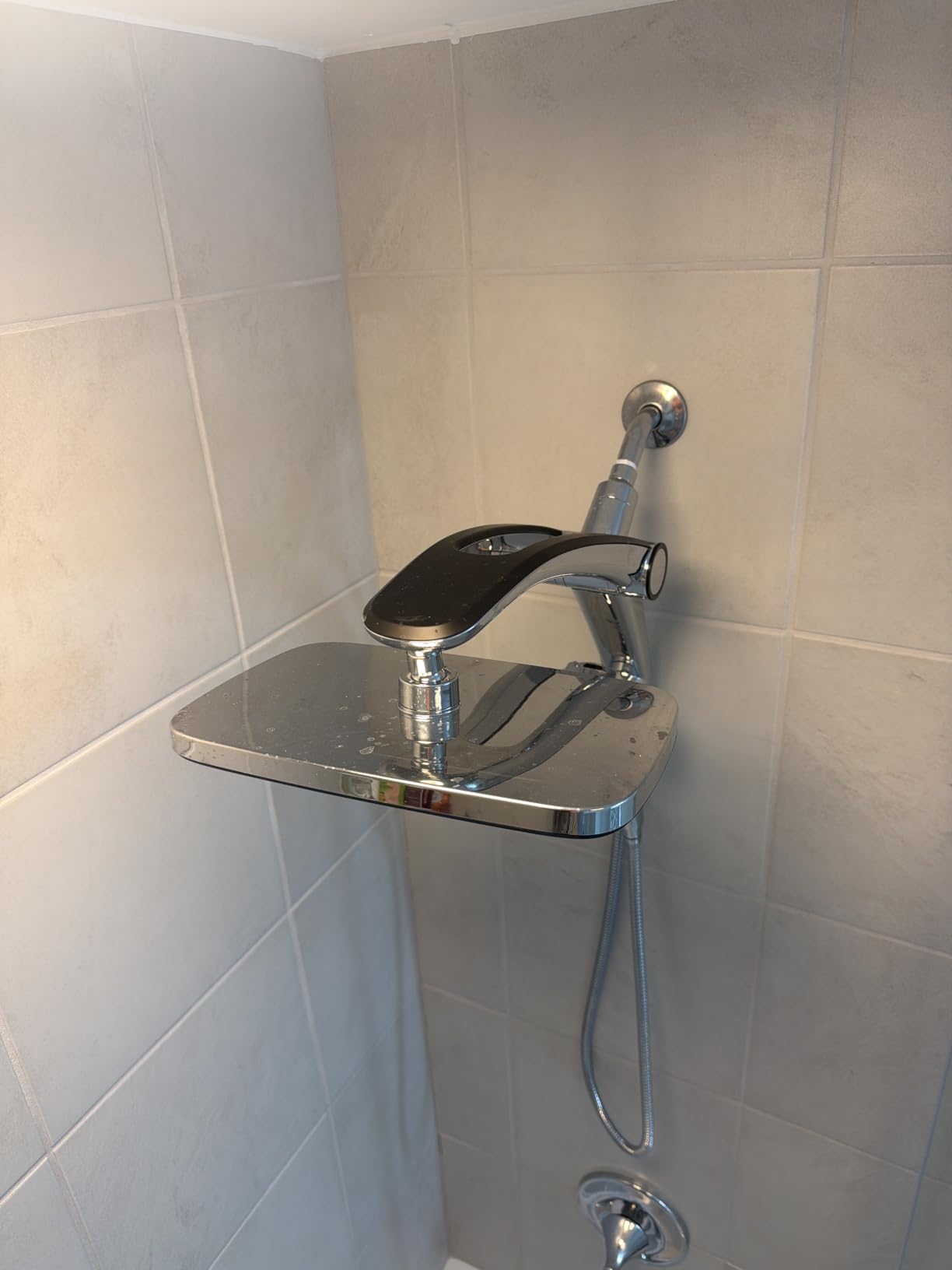 12-Inch High Pressure Rain Shower Head with Handheld Spray Combo, Magnetic | Dual shower heads; one-piece bracket adjusts height and angle; 9 settings: 8 sprays + 1 Power Jet for cleaning; easy install customer photo 2