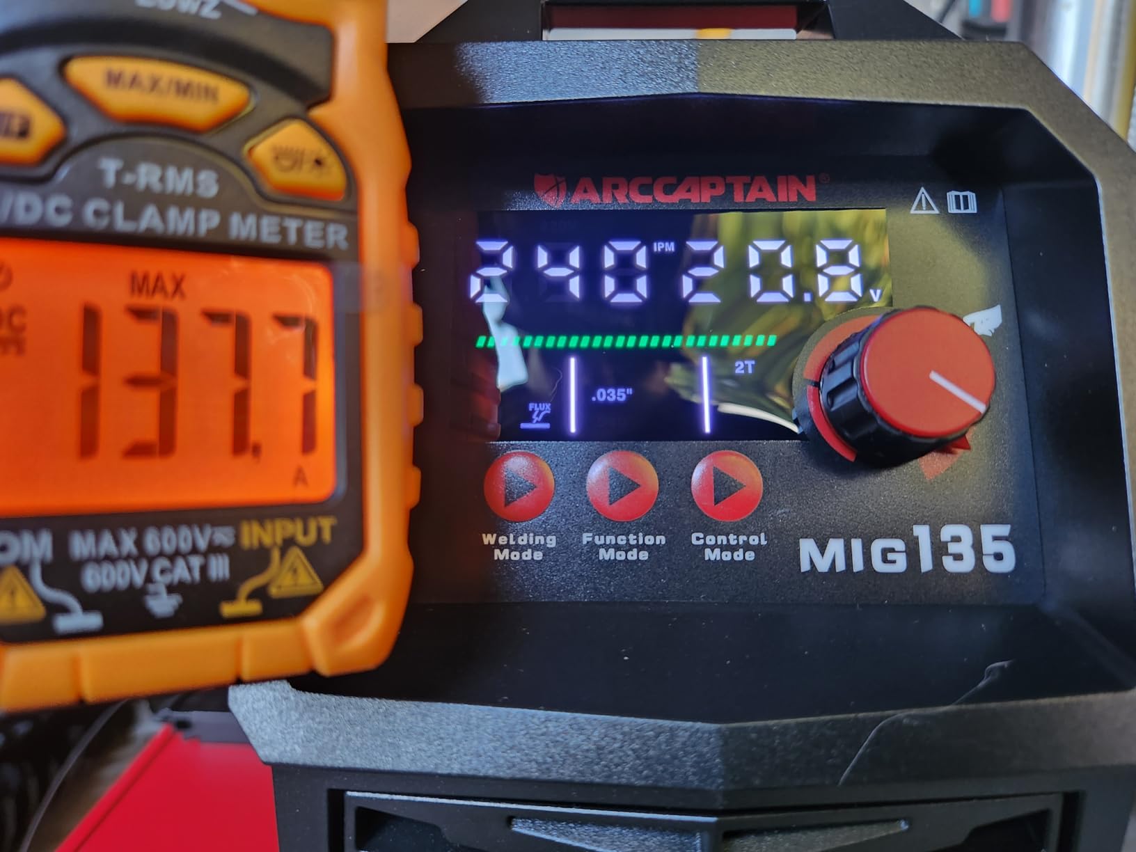 ARCCAPTAIN 135A Flux Core MIG Welder 110V 3-in-1 Gasless MIG Stick Lift TIG | Clear Display, Beginner Friendly, Synergy Control, 2T 4T, Wire Feed Welder, Portable for Home Repair, DIY, Metalworking Tool customer photo 2