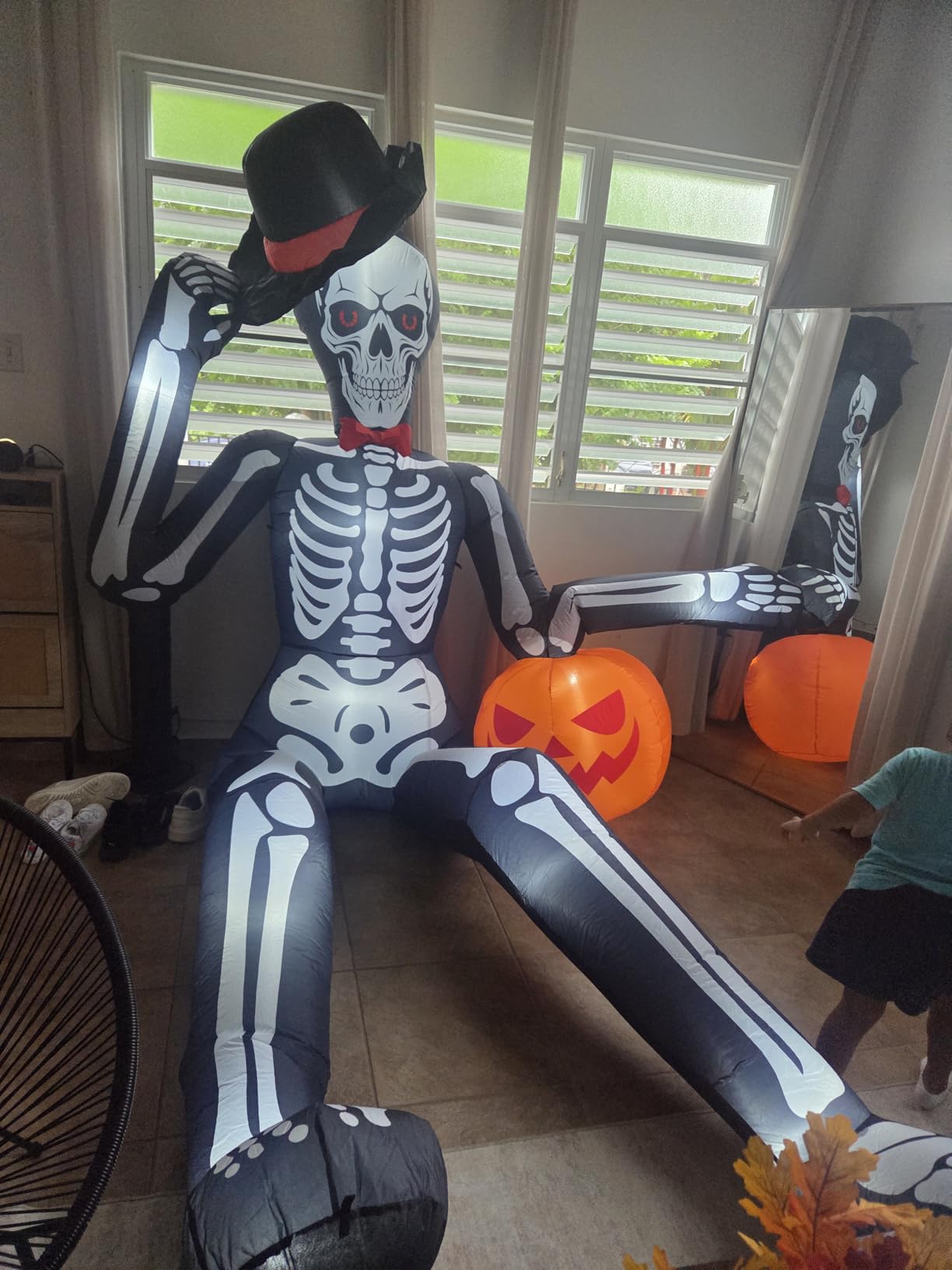12FT Halloween Inflatables Outdoor Decorations Inflatable Giant Skeleton, Light Up Skeleton customer photo 1