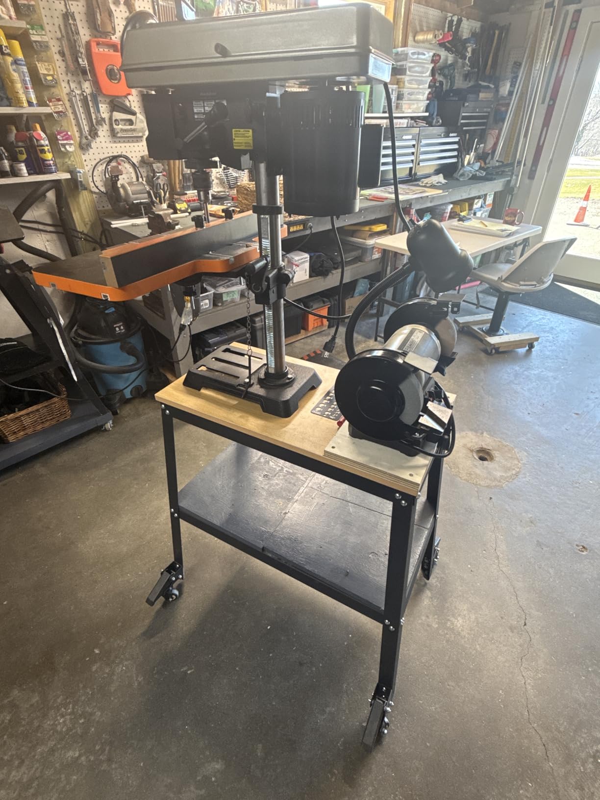 Drill Press Stand, 700 lbs Load Capacity Tool Stand with Wheels, Heavy Duty Drill Press Table for Most Planers, Saws, Bench-top Machines, Power Tools customer photo 2