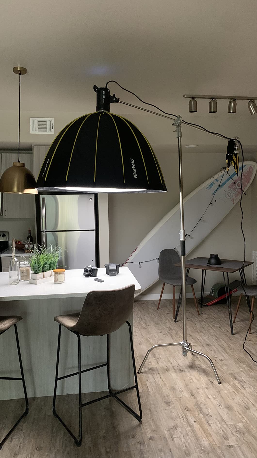 Heavy Duty C Stand with Boom Arm, 10.8ft/330cm Stainless Steel Light Stand customer photo 2
