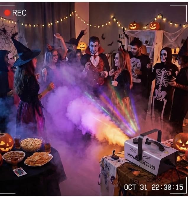 Fog Machine Outdoor Indoor 1200W, 6000CFM Smoke Machine with 12 LED Lights customer photo 1