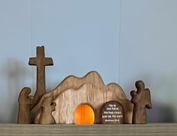 FESTGLOX Wooden Nativity Set Indoor, 13Pcs Small Christmas Nativity Scene | Miniature Holy Family Figurines with Manger, Rustic Nativity Sets & Figures for Kids Christmas Indoor Decor customer photo 2