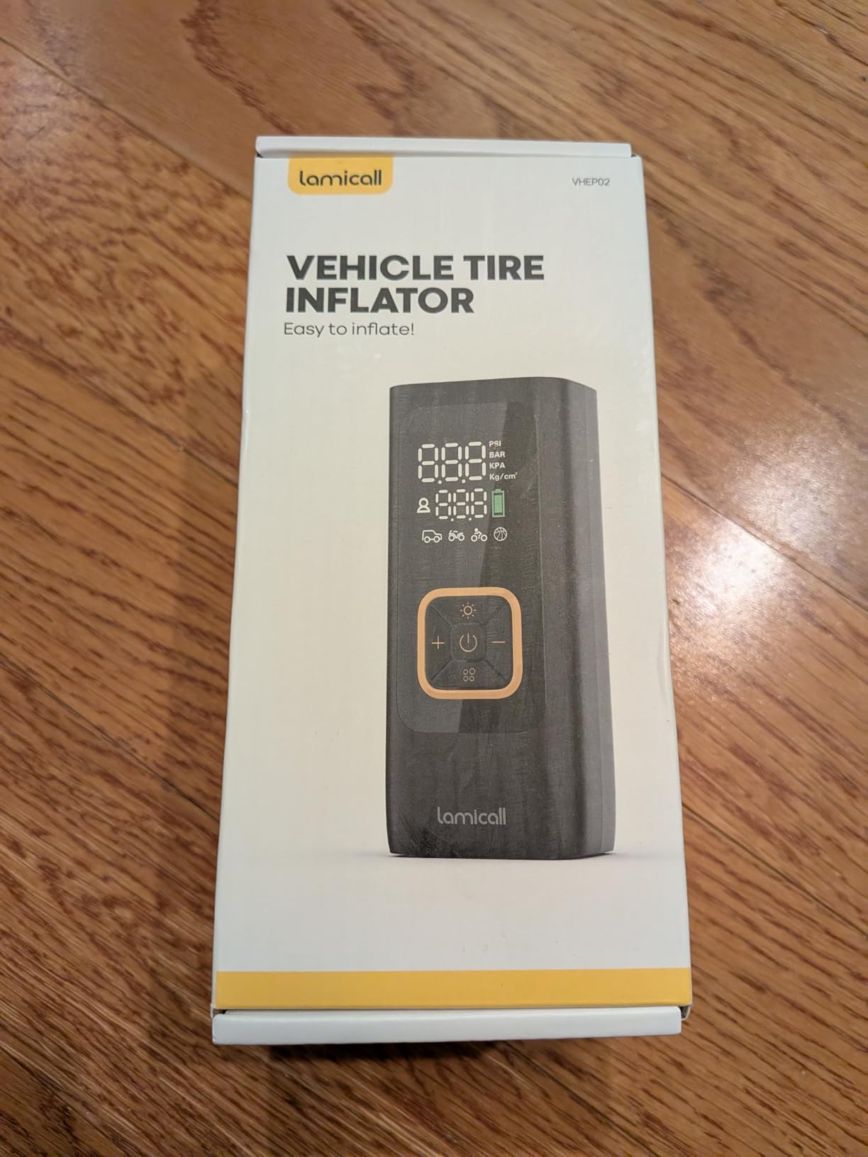 Lamicall Car Tire Inflator Portable Air Compressor, 4X Faster, 150 PSI | with Auto Stop, Rechargeable, Pressure Gauge Display, LED Light, Car Accessories Automatic Air Pump for Motorcycle Bike Ball customer photo 1
