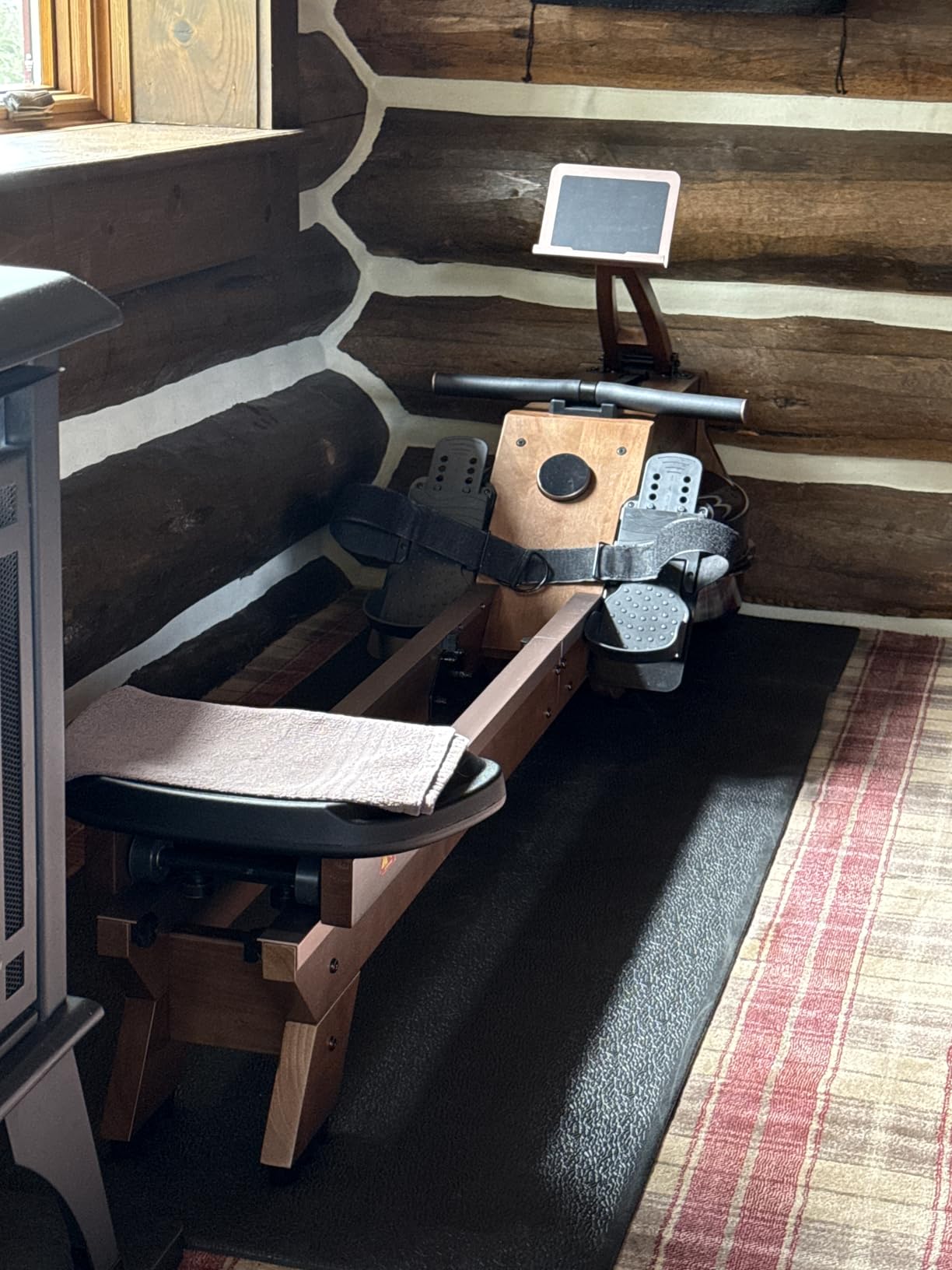 Water Rowing Machine for Home Use, WENOKER Wooden Foldable Rower Machine with Dedicated Monitor & Bluetooth APP, Large Water Tank & Comfortable Seat for Immersive Water Rower, 350LBS Weight Capacity customer photo 2