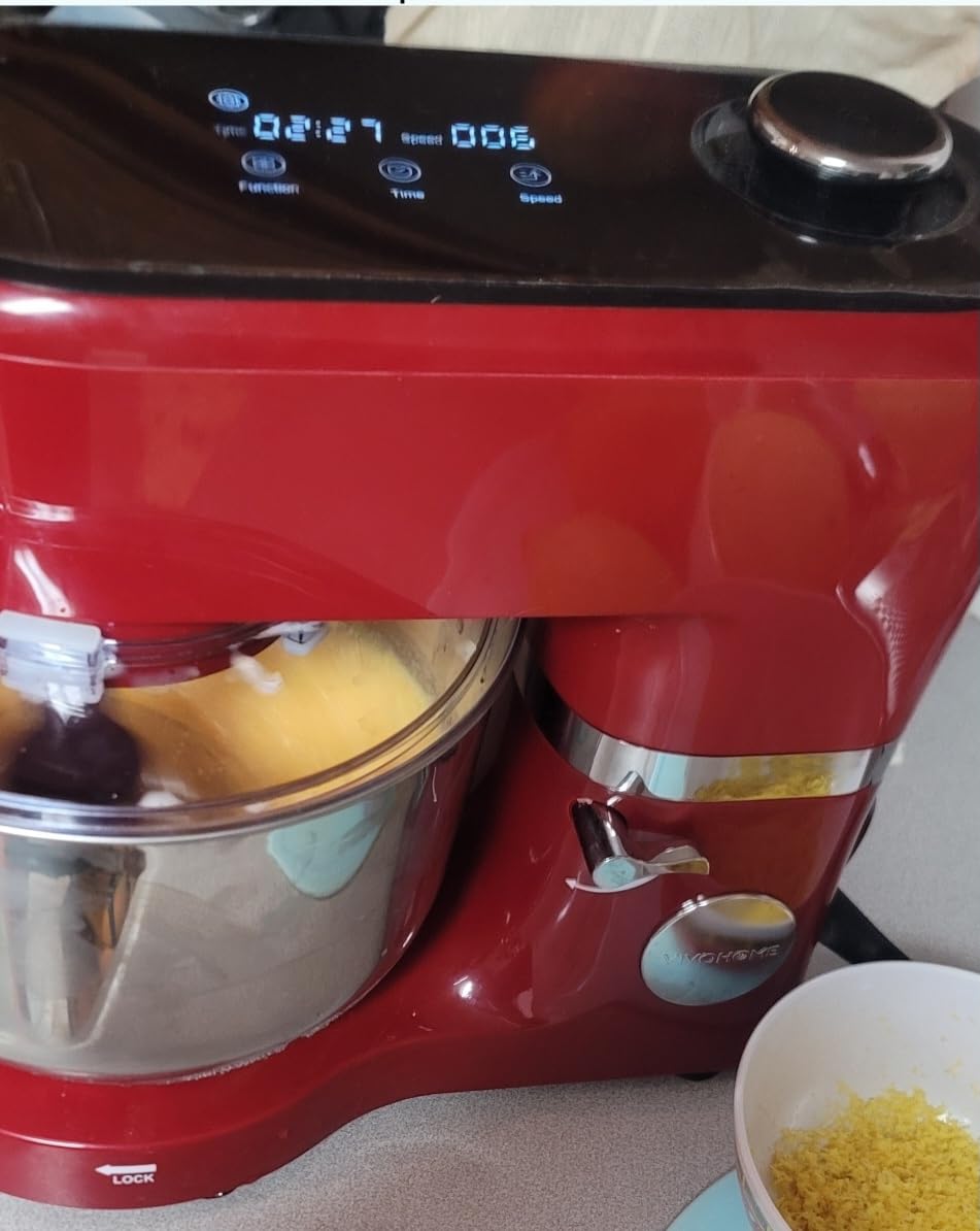 VIVOHOME Stand Mixer with Dough Proofing, 6-Quart Tilt-Head Mixer, Black | One-Touch Programs, Adjustable Temperature & Time, Flex Edge Beater, Dough Hook, Whisk, Stainless Steel Bowl, Splash Guard customer photo 2