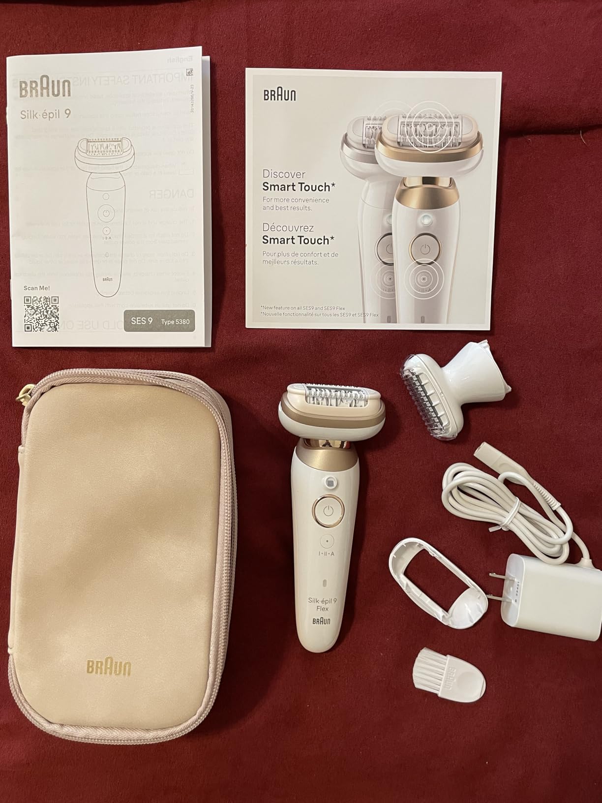 Braun Silk-épil 9 Flex Epilator, 360 Flex and Pivoting Head, Wet and Dry, Includes Shaver Head, Trimmer Comb, SES9-041 3D, Tinted Gold customer photo 1