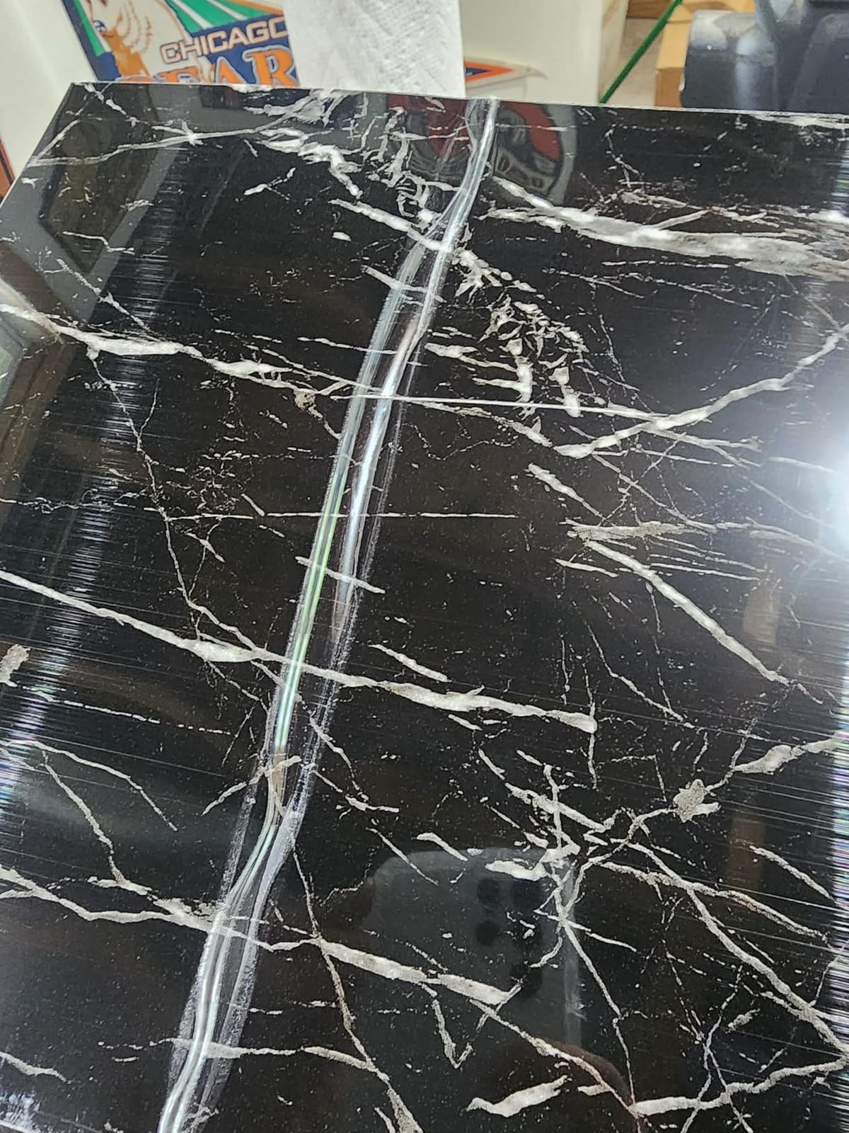 40-Pack Peel and Stick Floor Tiles Vinyl Floor 12 x 12 inch Self Adhesive Waterproof Flooring Planks DIY for Bathroom, Living Room, RV, Kitchen, Cover 40 Sq. Ft, Polish Dark Grey Marble customer photo 2
