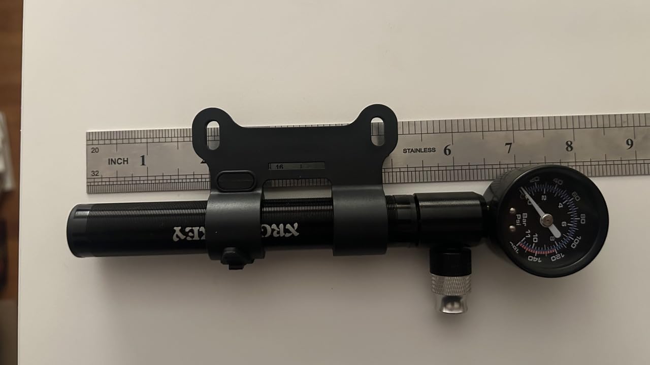 Mini Bike Pump 160 PSI with Gauge & Flexible Hose, Presta & Schrader Valves | Anodized Aluminum Bicycle Hand Pump with Frame Mount Bracket for Road and Mountain Bikes, Portable for Travel and Emergencies customer photo 1