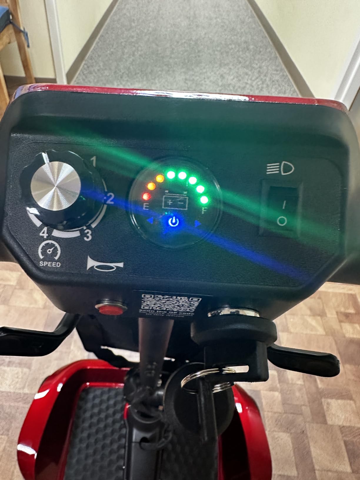 Foldable 4-Wheel Mobility Scooter for Adults – Portable Motorized Scooter with 330 lbs Capacity, Detachable Battery, Dual Baskets, Cup & Phone Holder, Blue customer photo 1