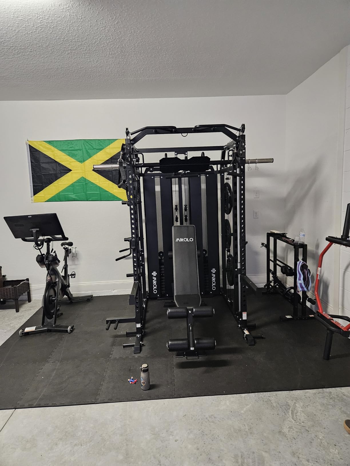Mikolo Smith Machine with Weight Stack, Power Cage Home Gym System with LAT Pulldown & Cable Crossover, Multi-Functional Trainer with Dual Pulley System, Includes 10+ Free Attachments customer photo 1