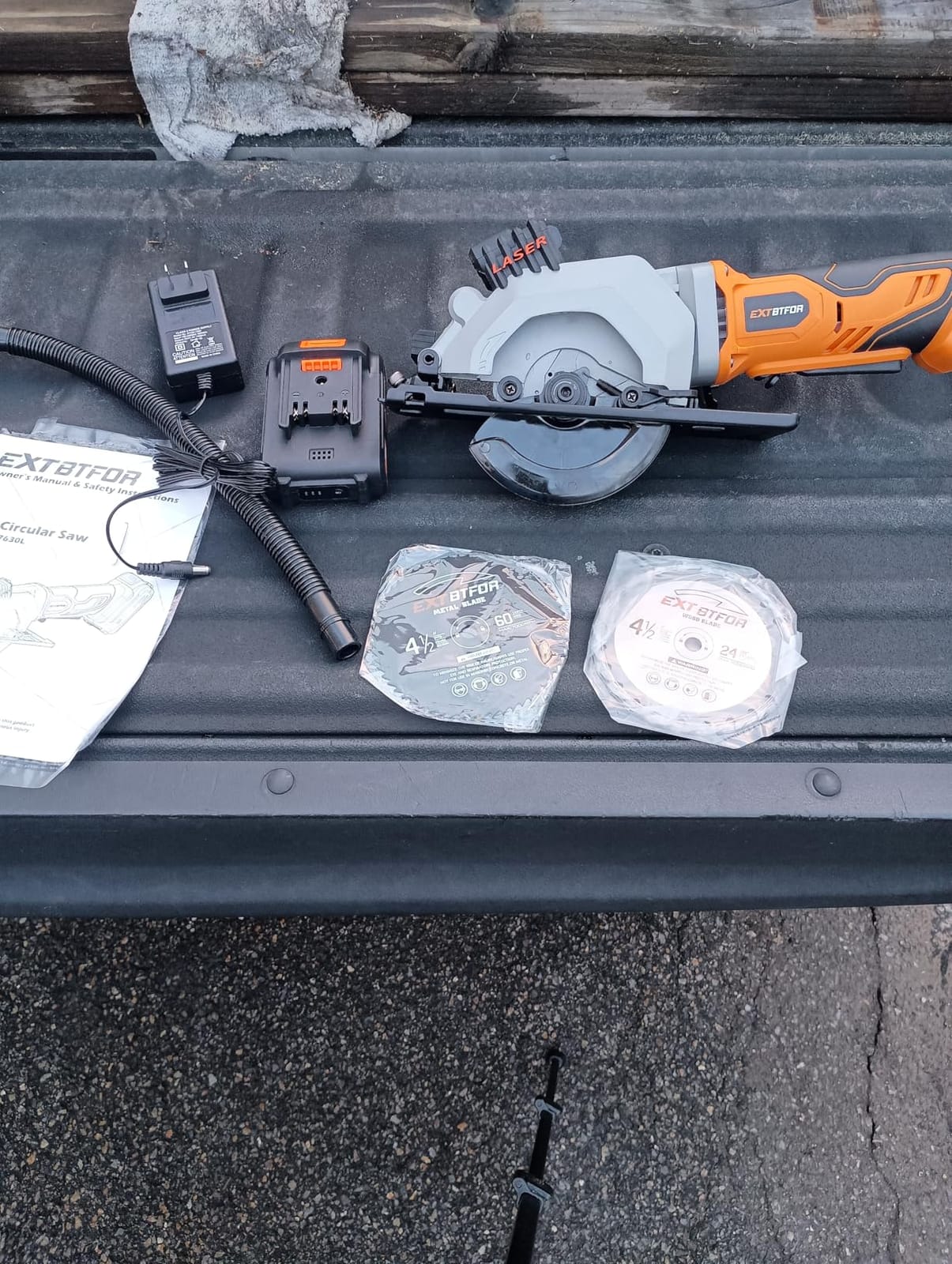 Cordless Circular Saw, 2.0 Battery 3400RPM Laser Guide, 45° Angle | 4-1/2