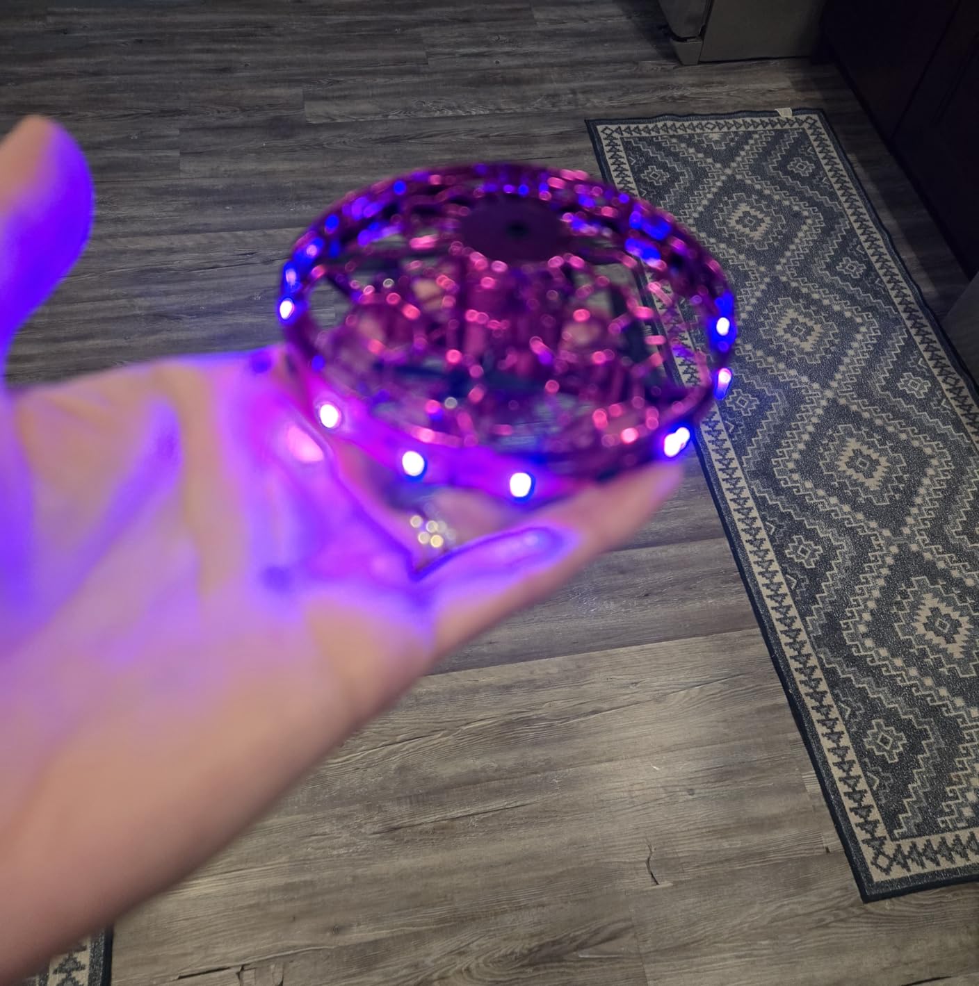 TSM005 Hand Operated Mini UFO Drone for Kids, Boys Girls Toys Gifts(Blue) | Hand Free Motion Mini Drone, Flying Orb Ball Easy to Fly Indoor & Outdoor, Cool Flying Toys with LED Light, 360° Flip Stunt customer photo 1