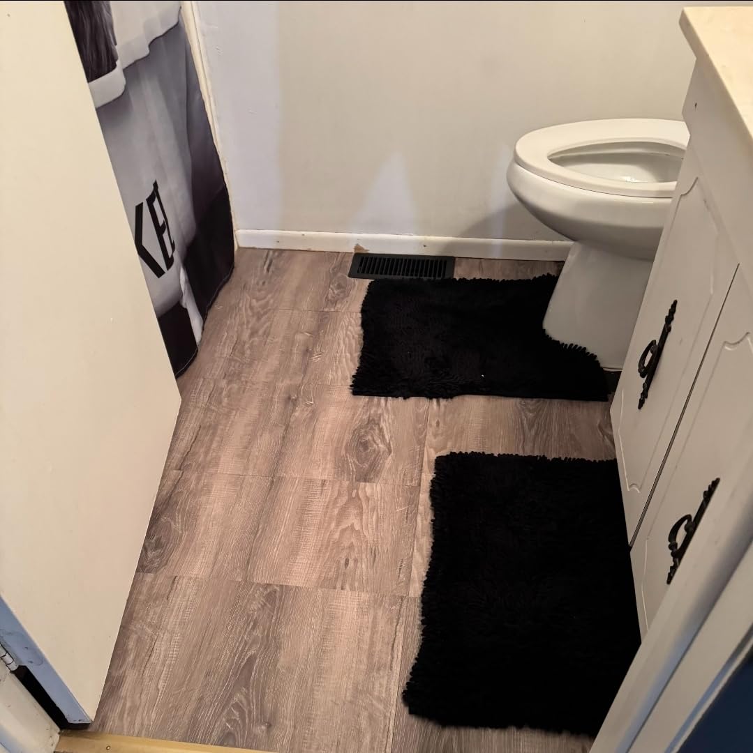 Art3d 10-Pack Herringbone Peel and Stick Floor Tiles (10 Sq.Ft), Grey customer photo 2