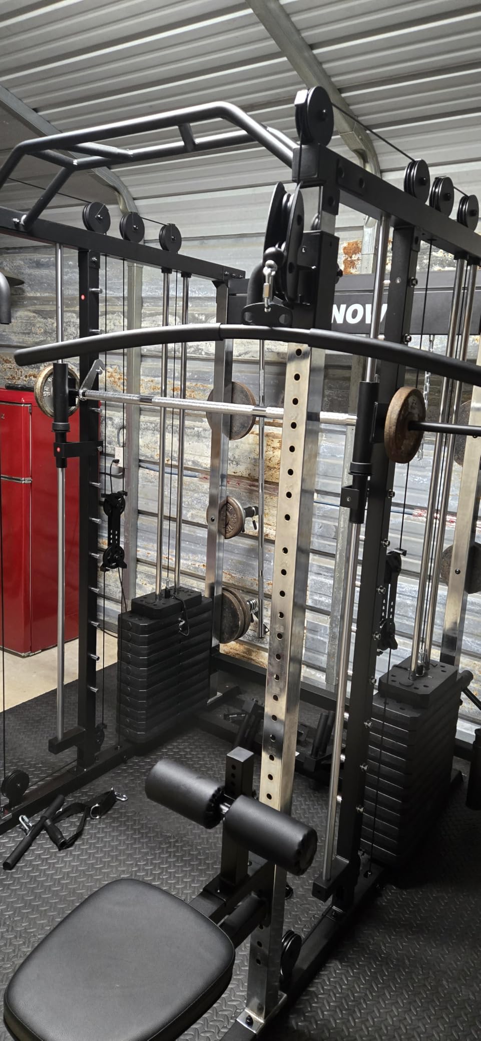 DONOW Smith Machine with Weight Stacks Home Gym System Dual Cable Crossover customer photo 1