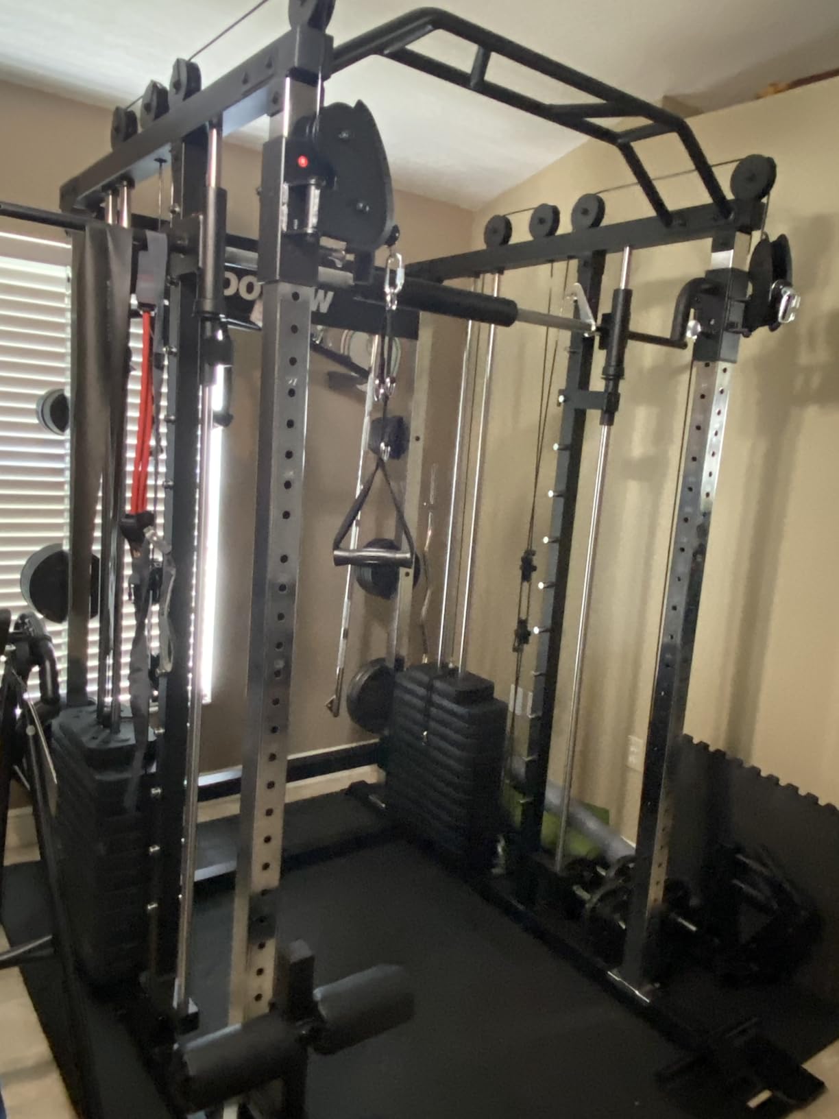 DONOW Smith Machine with Weight Stacks Home Gym System Dual Cable Crossover customer photo 2