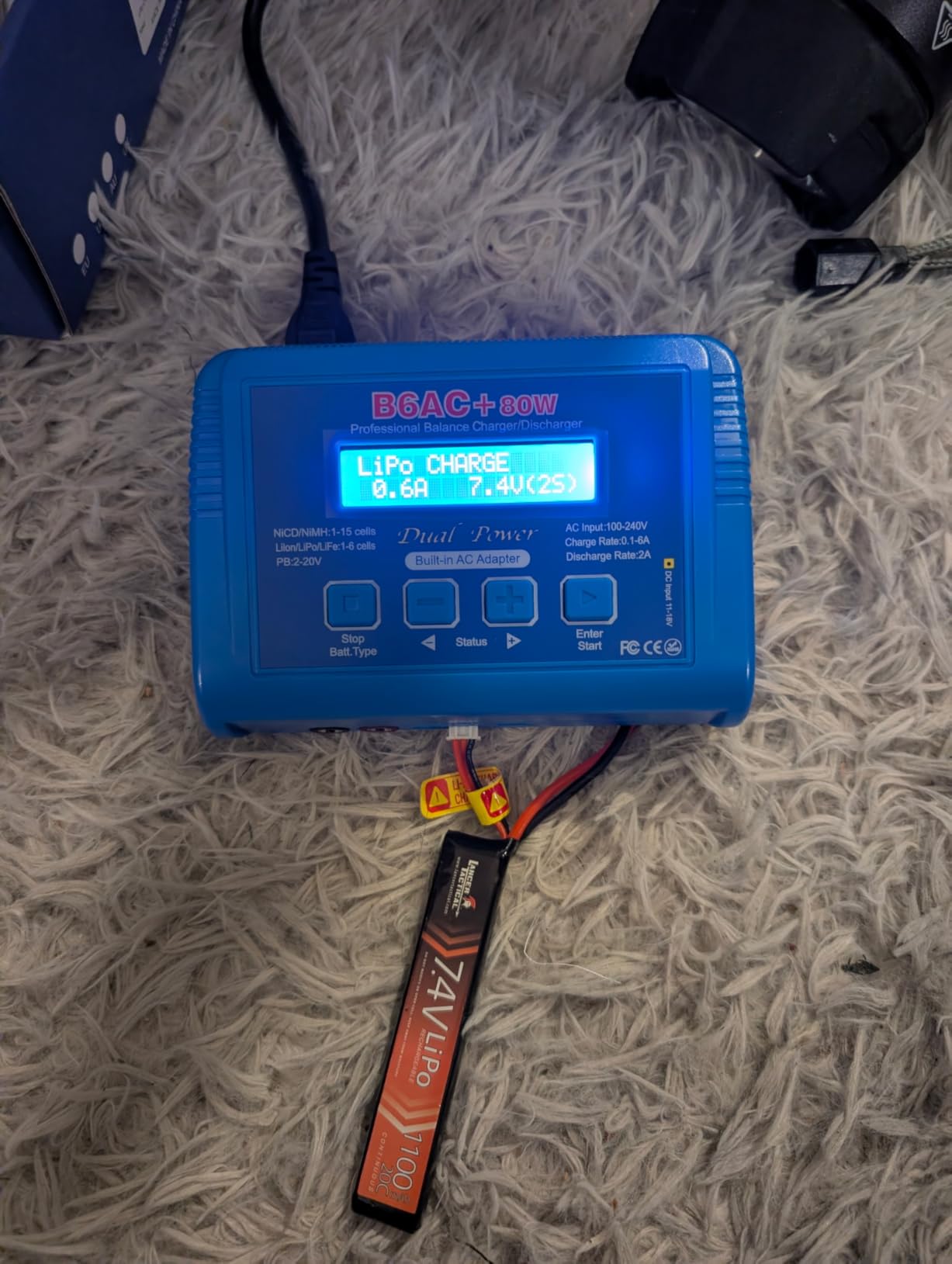 LiPo Charger 80W 6A Fast Balance Battery Chargers for RC Car Boat Drone | Smart Digital Battery Pack Charger Discharger for 1S-6S LiPo LiFe Li-ion 1-15S NiCD NiMH 2-20V PB Smart Battery Batteries customer photo 1