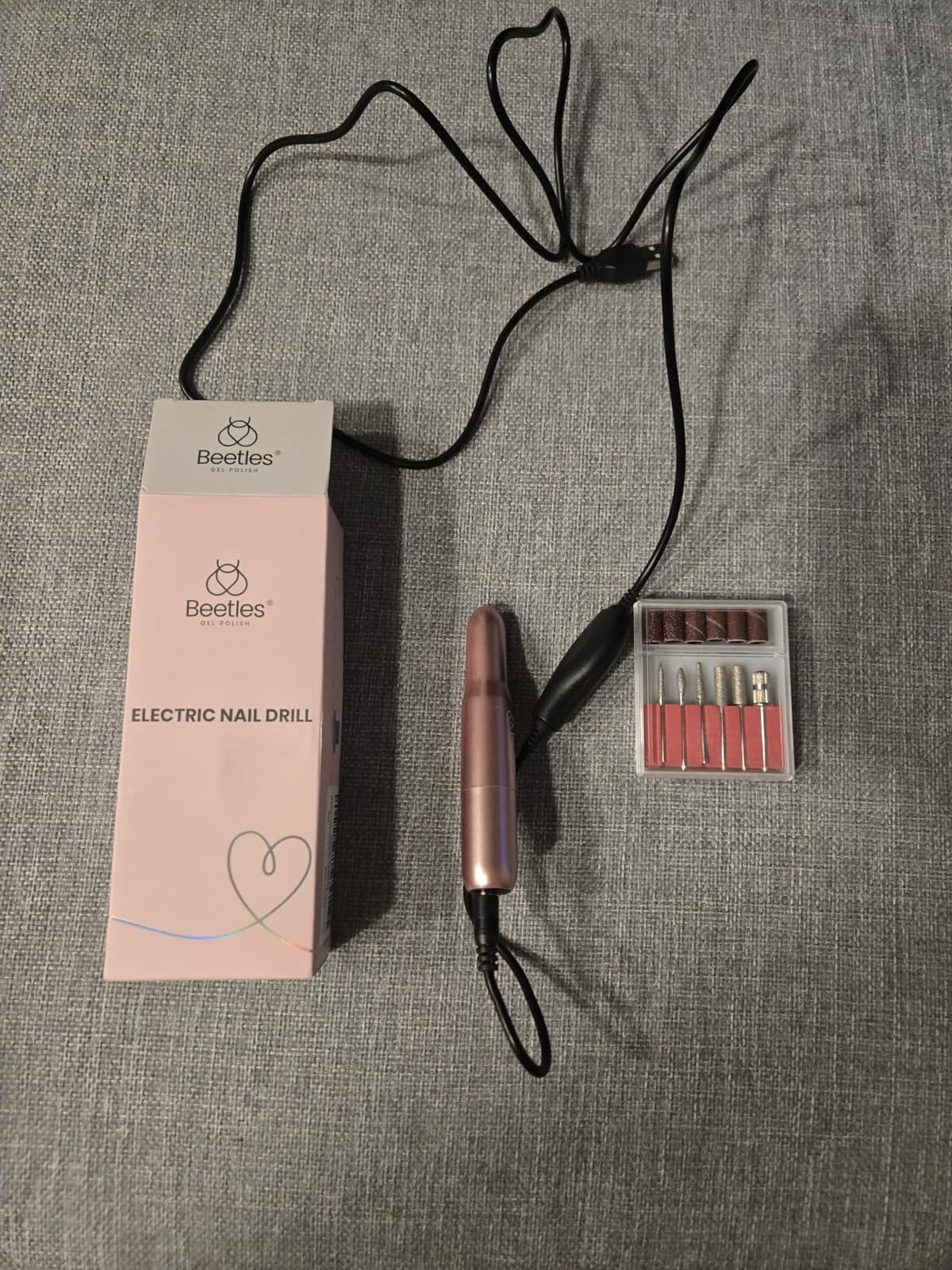 Beetles Electric Nail Drill Kit, 7 Drill Bit 0-12000 RPM Electric Nail File customer photo 1