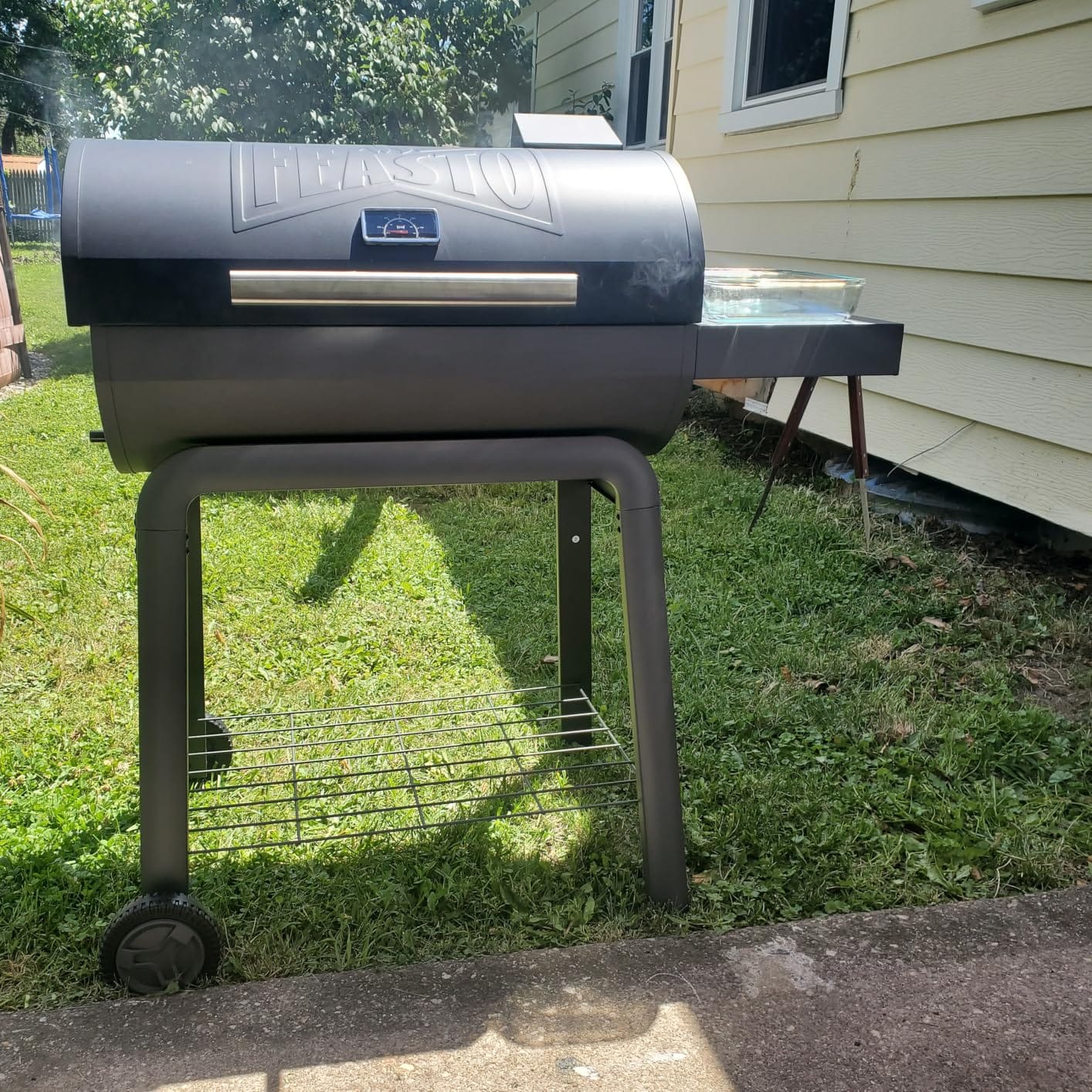 Feasto 30'' Charcoal Grill w/Offset Smoker, Digital Display & Meat Probes customer photo 2