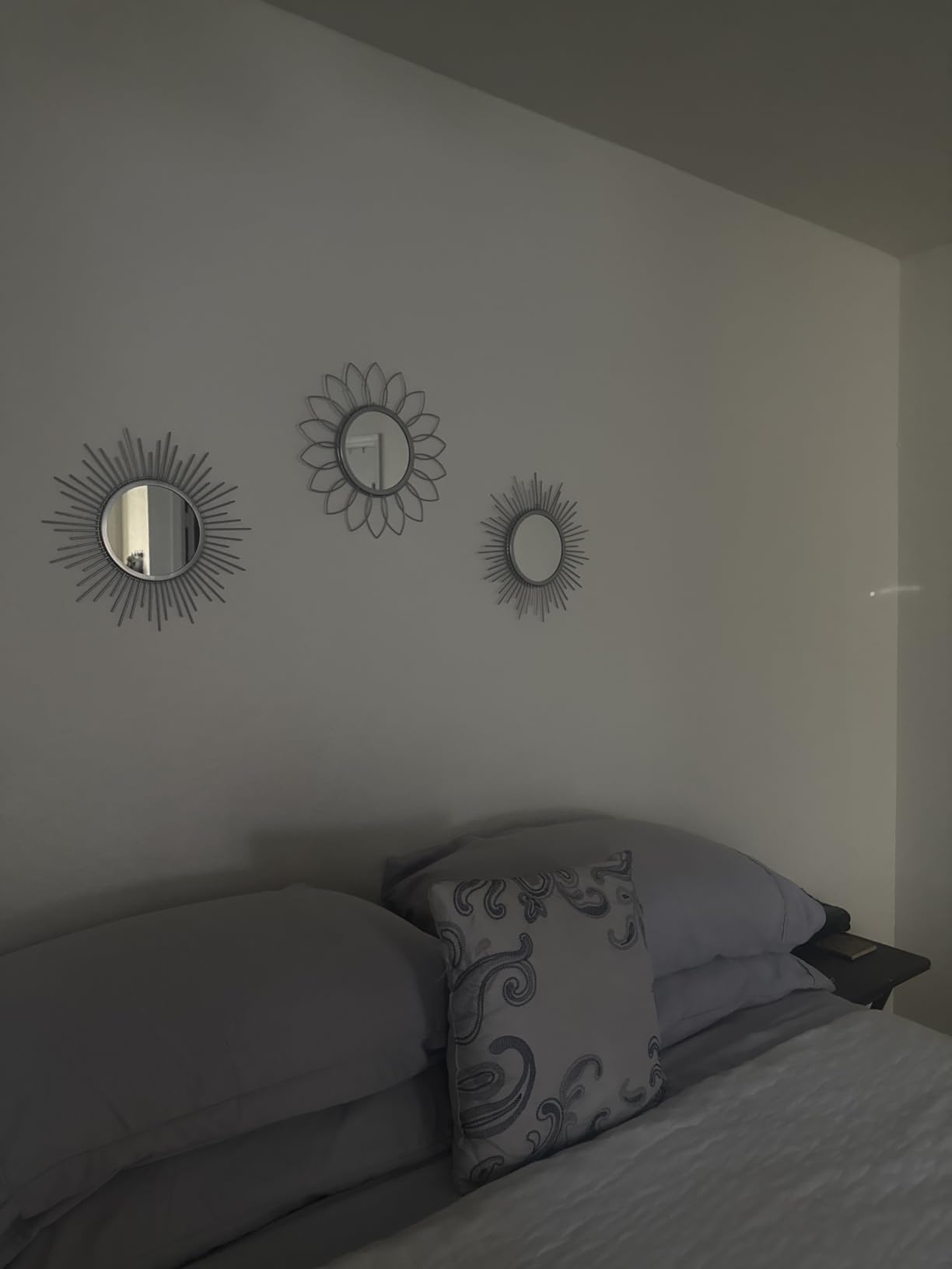 Boho Sunburst Wall Mirror Set of 3, 12 Inch Round Antique & Modern Metal Wall Art, Hanging Over The Door Mirrors for Wall Decor in Living Room, Bedroom, Bathroom, Entryway (Gold) customer photo 1