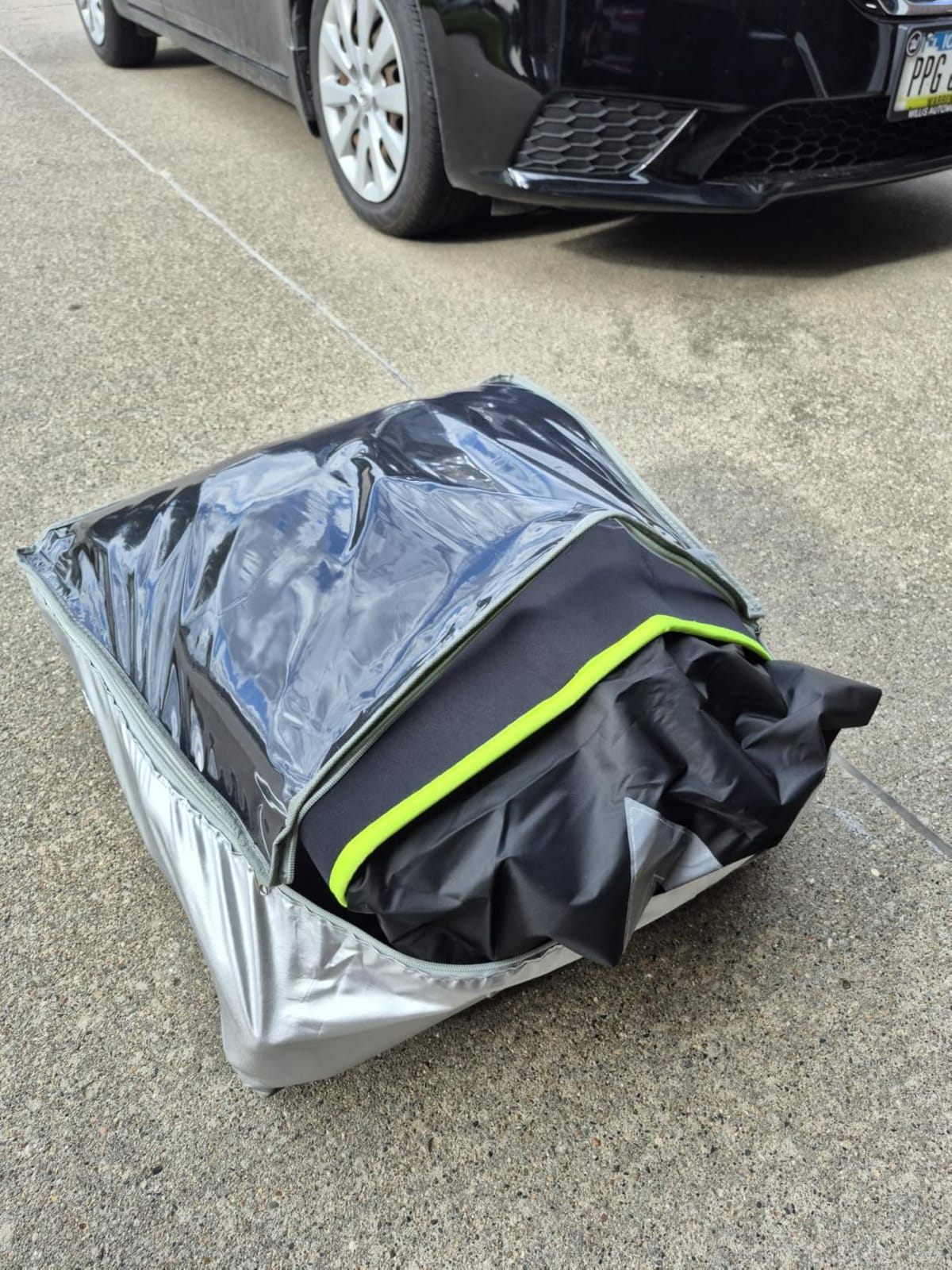 Hail Protector Car Cover with Car Sun Visor,Fit Sedan-Length 176-185 Inch. customer photo 2