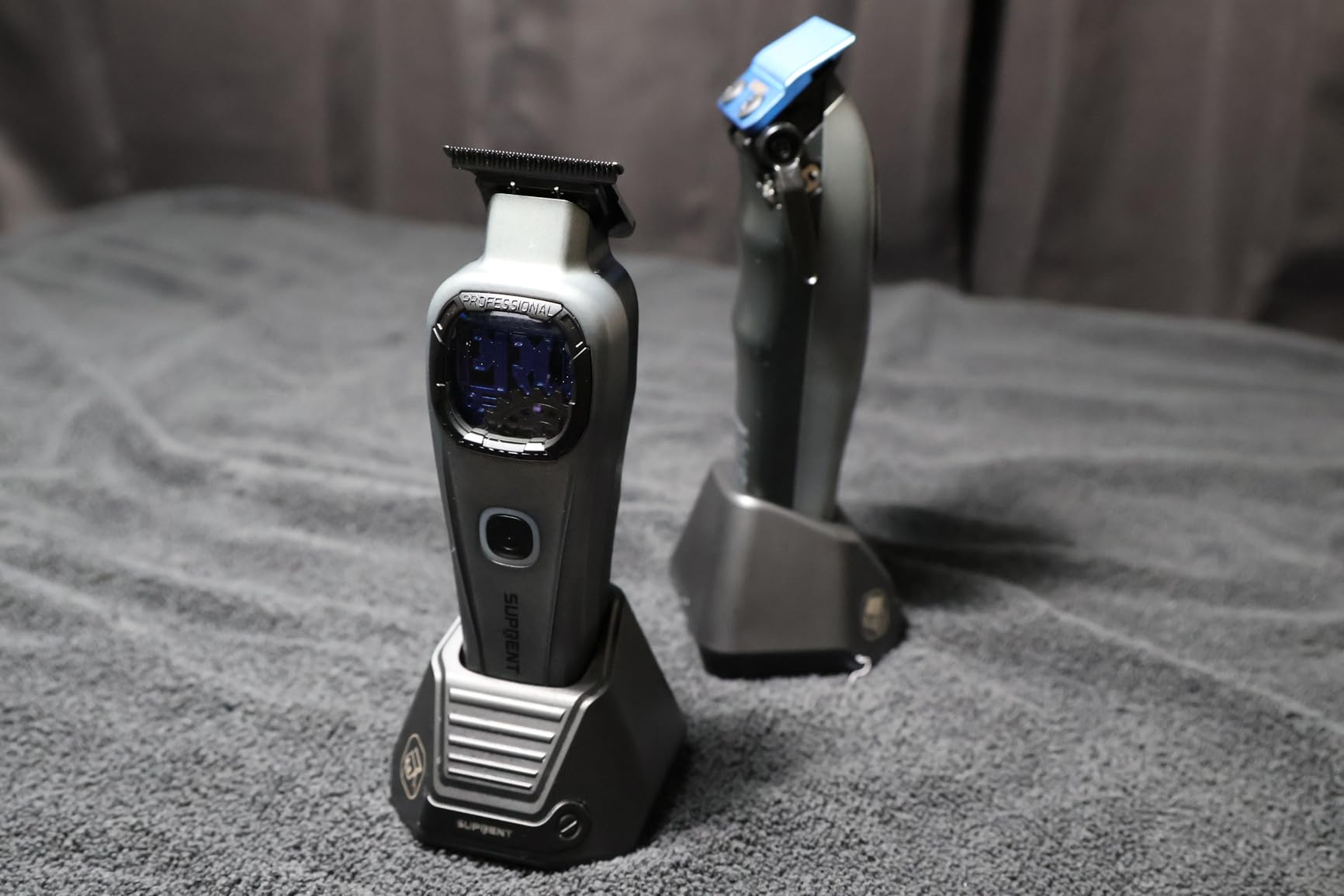SUPRENT Sandstorm Professional Hair Clippers for Men - High Performance Motor Barber Clippers & Zero Gapped Trimmer Combo, Blue Titanium Blades, Cordless Hair Cutting Kit with Charging Stand customer photo 2