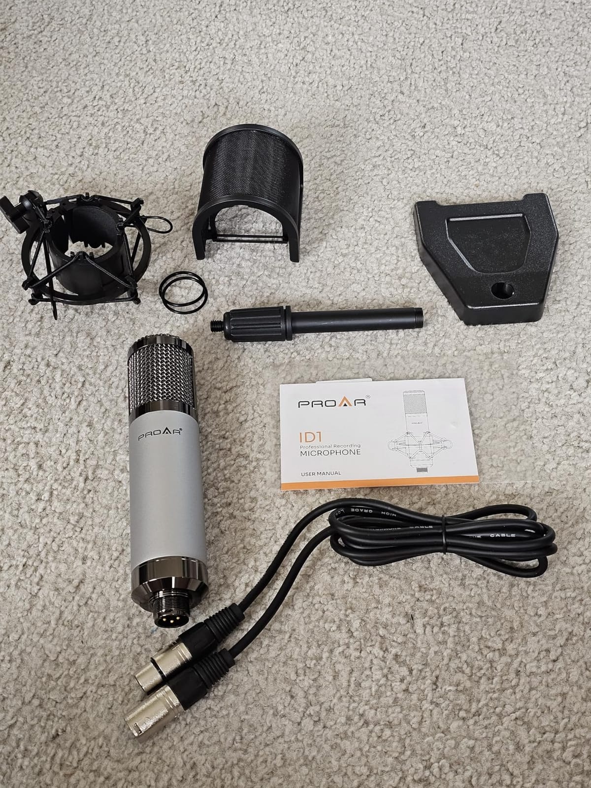 XLR Condenser Microphone with Desktop Stand for Vocals and Podcasting | 48V power required. XLR podcast mic for podcasting, singing and streaming. Studio microphone setup reduces vibration. customer photo 2