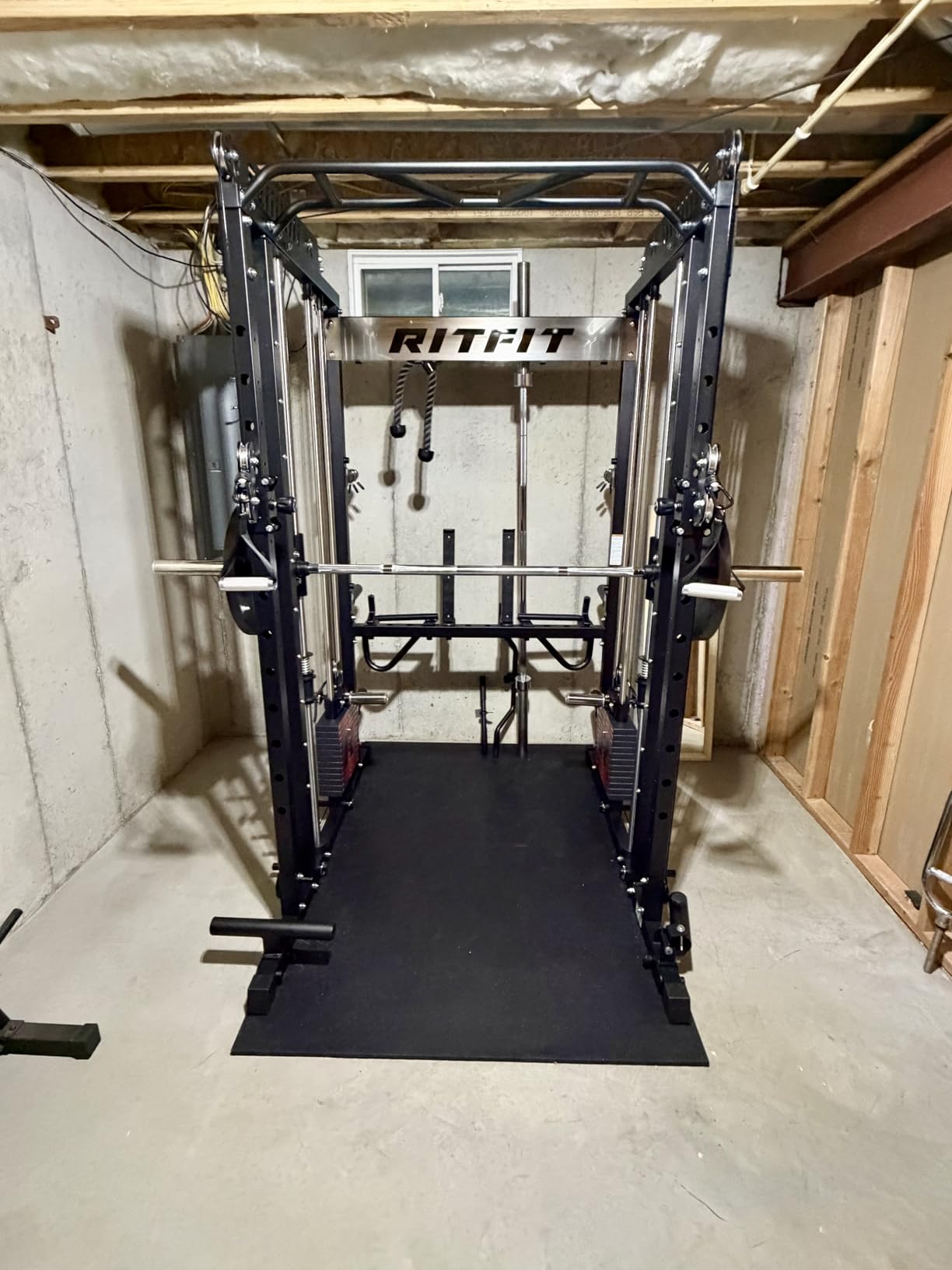 RitFit M1 Pro Smith Machine with Weight Stack Package Power Cage Home Gym | Dual Cables, Barbell & Handles, Cable Crossover, ALL-in-1 Home Gym, 1850LBS Capacity customer photo 1