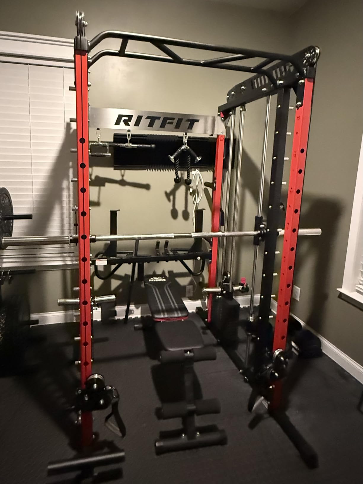 RitFit M1 Pro Smith Machine with Weight Stack Package Power Cage Home Gym | Dual Cables, Barbell & Handles, Cable Crossover, ALL-in-1 Home Gym, 1850LBS Capacity customer photo 2