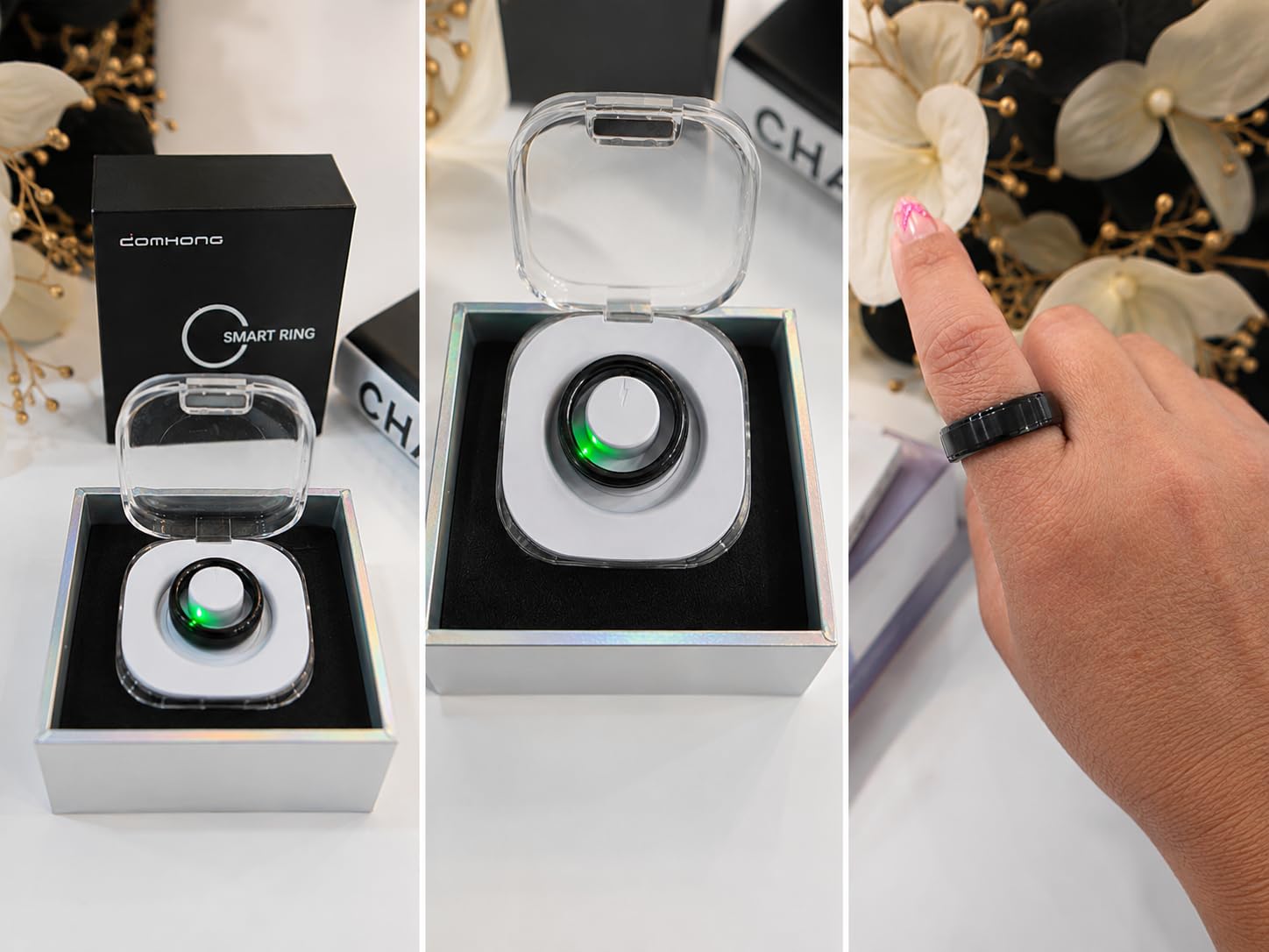 Smart Ring for Women & Men, Health Fitness Tracker Ring | Sleep Monitor/Heart Rate/Blood Oxygen/HRV/Stress/Calorie/Steps, IP68 Waterproof for iOS & Android, Free App (Black, 09#) customer photo 2