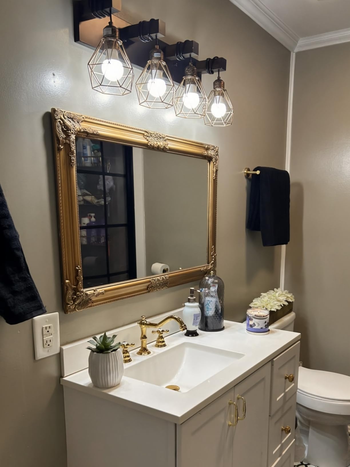 Vintage Gold Mirror for Wall, 30