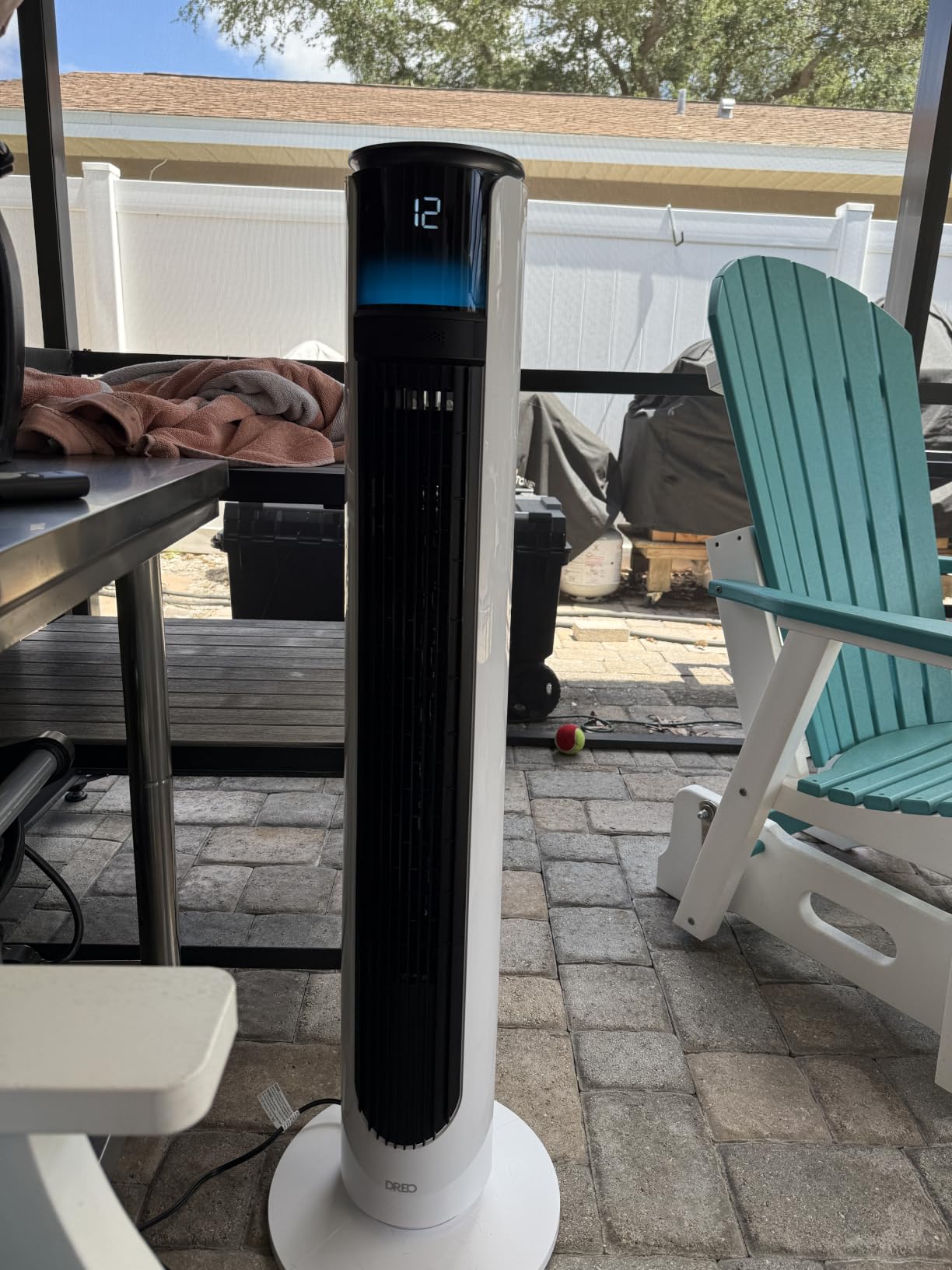 DREO Smart Tower Fan for Indoor & Outdoor Use, 33 ft/s High Velocity, 20 dB customer photo 2