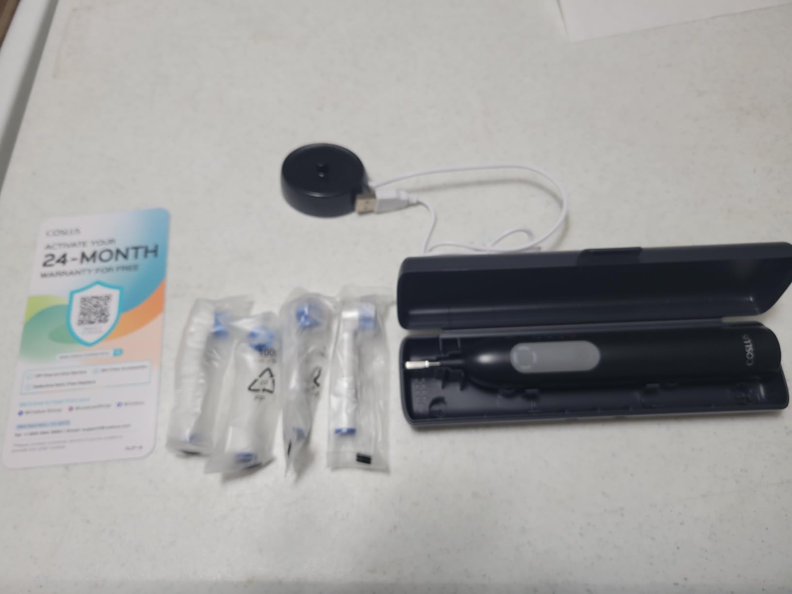 COSLUS C60 Rechargeable Rotating Electric Toothbrush for Adults, Black customer photo 2
