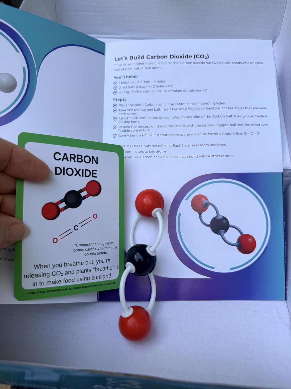 Educational Molecule Model Kit for Kids - Organic Chemistry Molecular Model Kit with Guide & STEM Learning Activity Cards for Teens & Adults to Build 3D Molecules, Atoms, Bonds customer photo 2