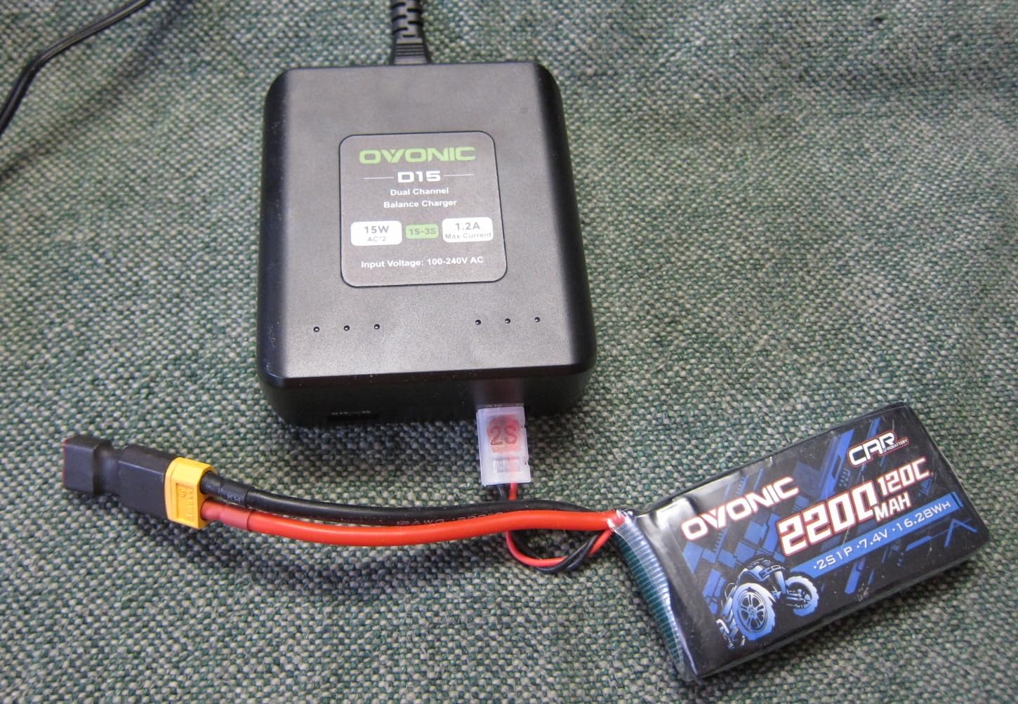 OVONIC D15 Dual LiPo Battery Charger AC 15W 1.2A for 1S-3S LiPo Batteries, RC Battery Balance Charger for RC Cars, Boats, Drones customer photo 1