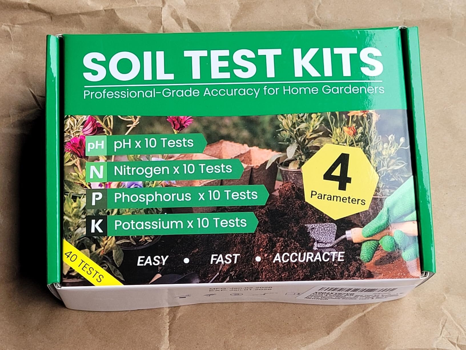 Soil Test Kit 4-in-1 for Lawns & Gardens - 40 Tests (pH, Nitrogen, Phosphorus, Potassium) - Easy Soil Testing Kit for Vegetable Garden, Lawn & Plants customer photo 2