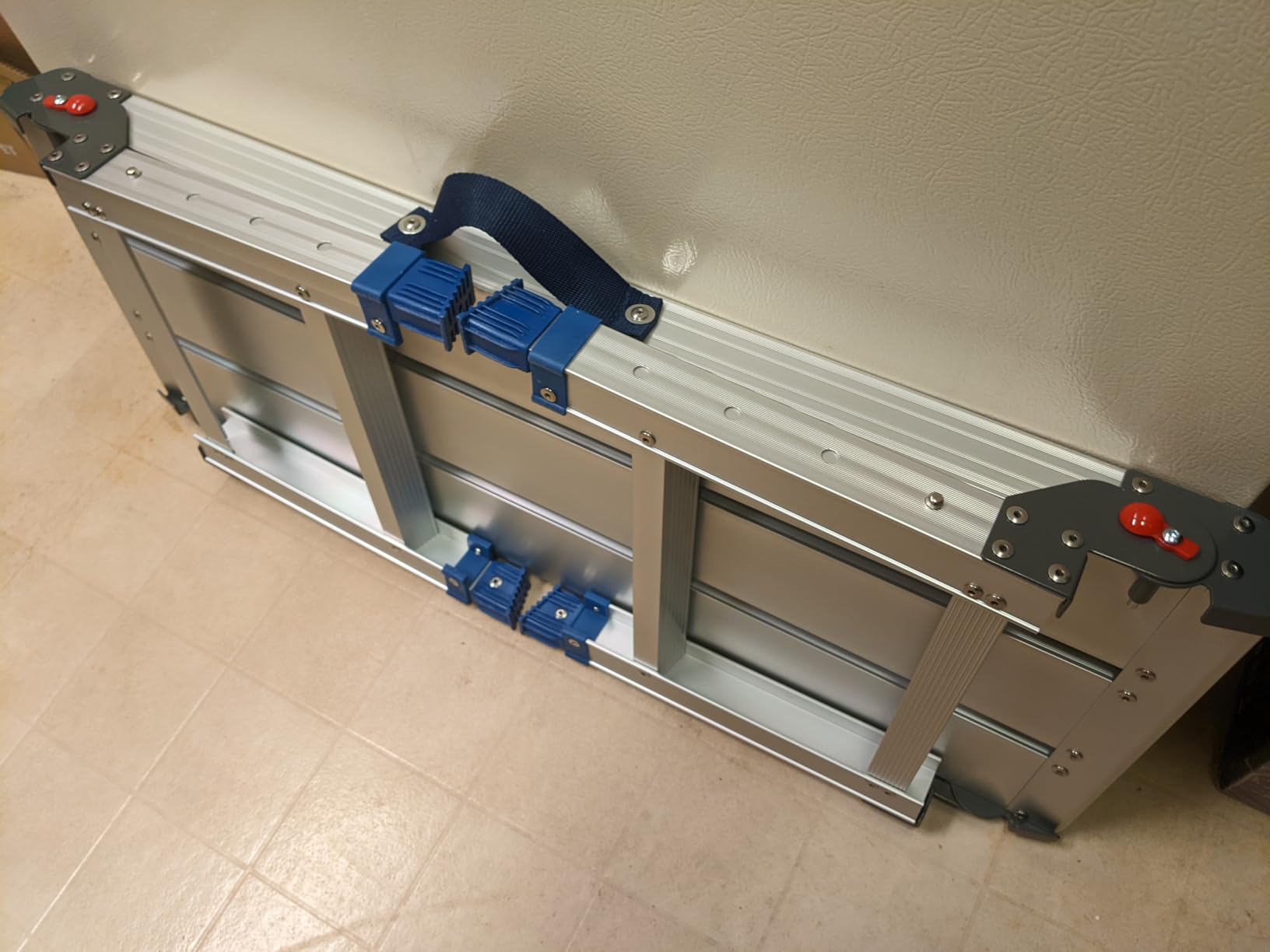 Aluminium Work Platform 660 Lbs, Portable Scaffolding Platform with One-Touch Automatic Fold, 4 Height Adjustment Step Stool, Perfect for RV Cleaning, Home Painting and Reaching High Places, Upgraded customer photo 2
