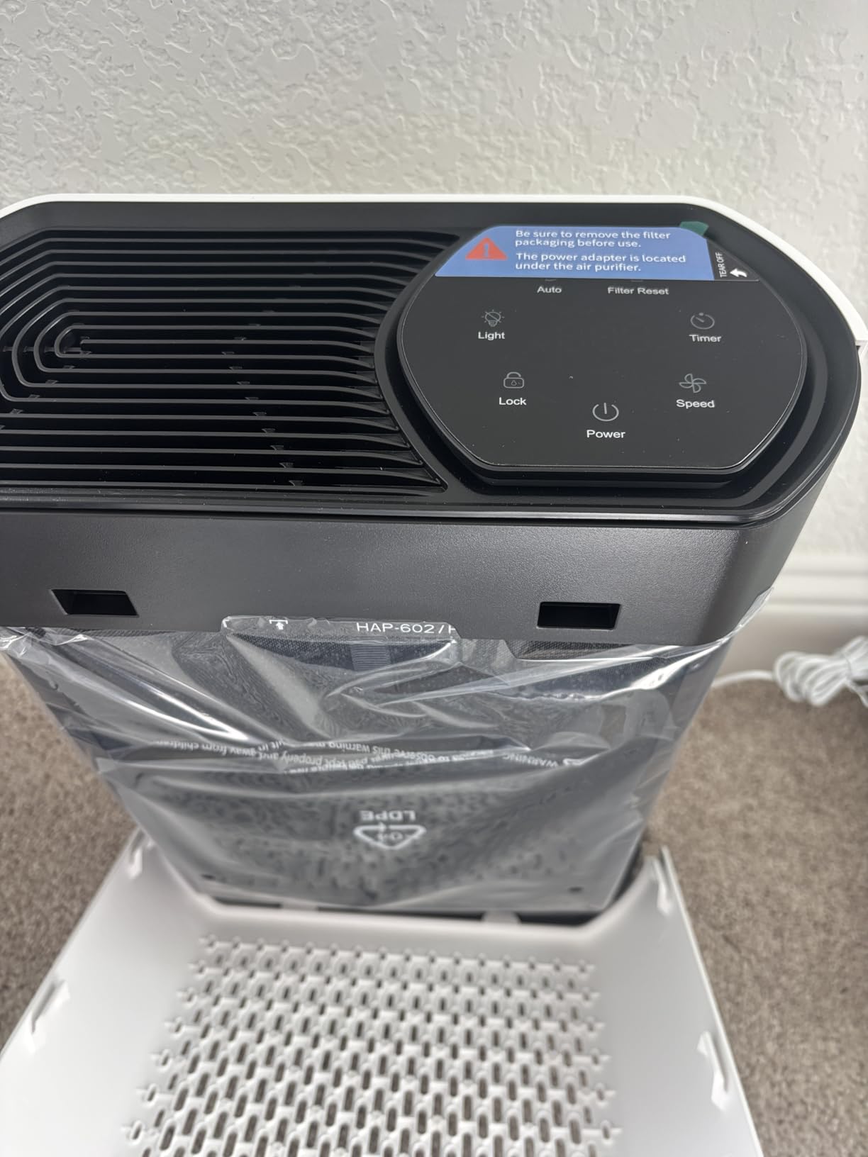 Air Purifier for Large Room, Cleans 2,400 ft² in 30 Mins, 3-Stage True HEPA, 360° Airflow, Large Touch Display Control, Real-Time Air Quality (PM2.5) Display, Ultra-Quiet 20dB Sleep Mode, HAP602 White customer photo 2
