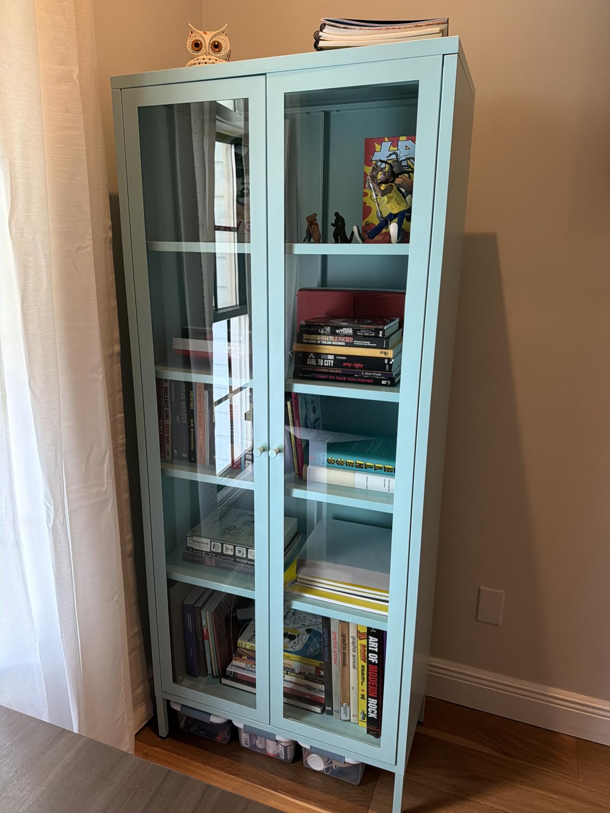 INTERGREAT 67” H Glass Display Cabinet, Metal Curio Cabinet with Tempered Glass Doors & Adjustable Shelves, Metal Storage Cabinets for Living Room, School, Plant, Black, Assembly Required customer photo 2