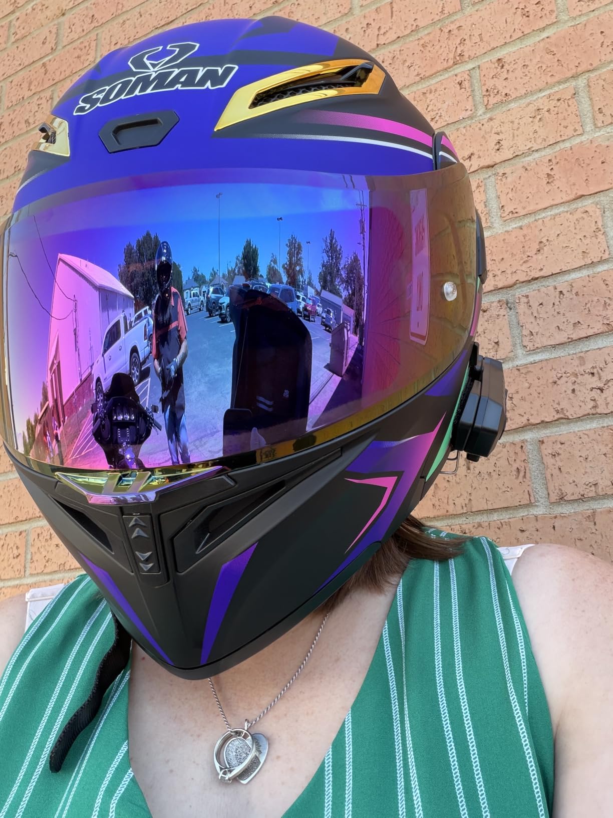 Modular Motorcycle Helmets with Bluetooth for Women Men Adults DOT Approval customer photo 1