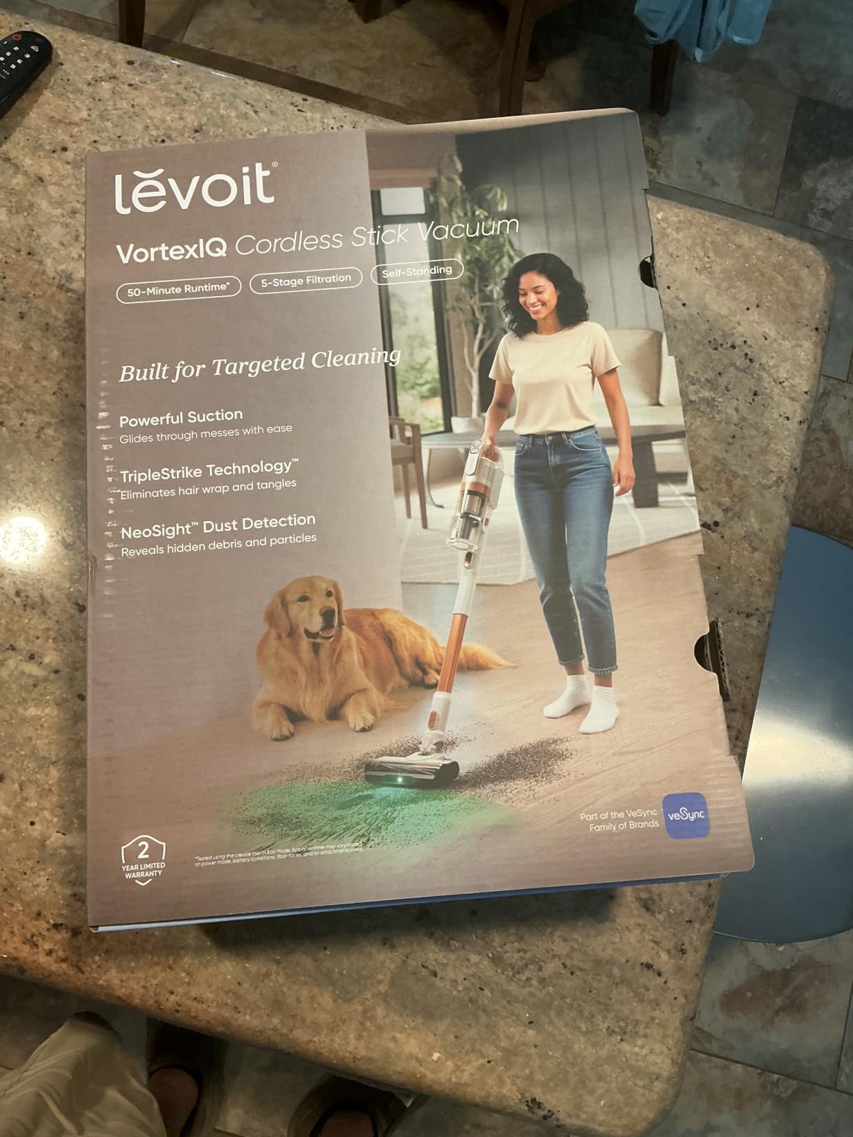 Levoit VortexIQ Cordless Vacuum Cleaner for Pet Hair, 50-Min Runtime, Powerful Suction, NeoSight Green Light Dust Reveal, Anti-Tangle Brush, Self-Standing, 180 Lay-Flat Design, HEPA Filter customer photo 2