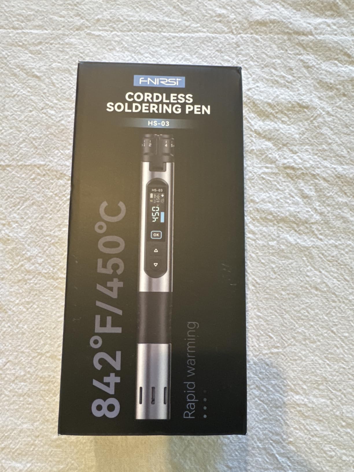FNIRSI HS-03 Cordless Soldering Iron Kit, 2600mAh Battery, 3s Fast Heating | 212-842°F, 5 Preset Temp Levels, Auto Sleep, 0.96
