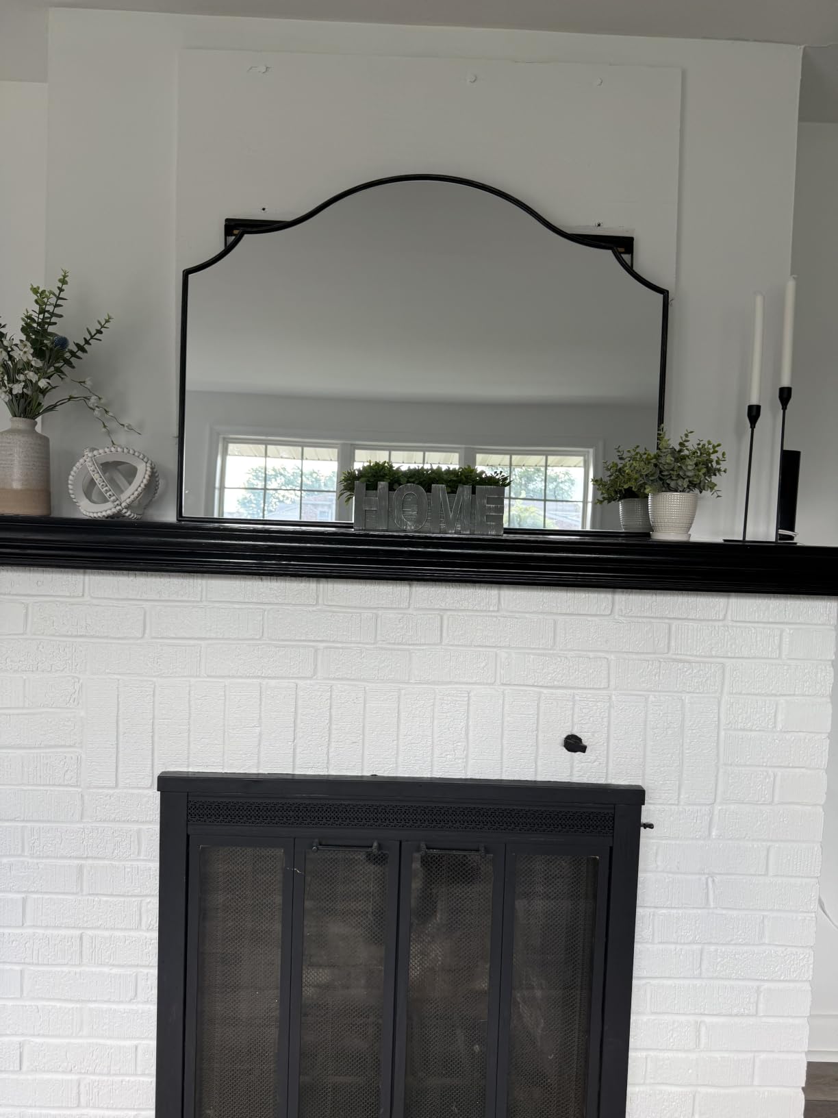 Besdomus Black Scalloped Wall Mirror: 54