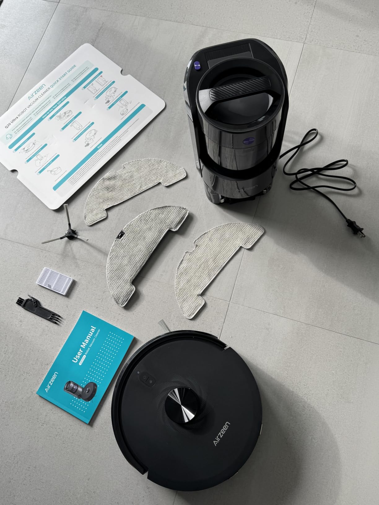 Airzeen Bagless Robot Vacuum and Mop Self-Emptying for Pet Hair/Carpet | LiDar Navigation for Smart Mapping, 6000Pa Suction, 45 Days Hands-free Cleaning, 150-Mins Runtime, Schedule, App/Alexa Control customer photo 2
