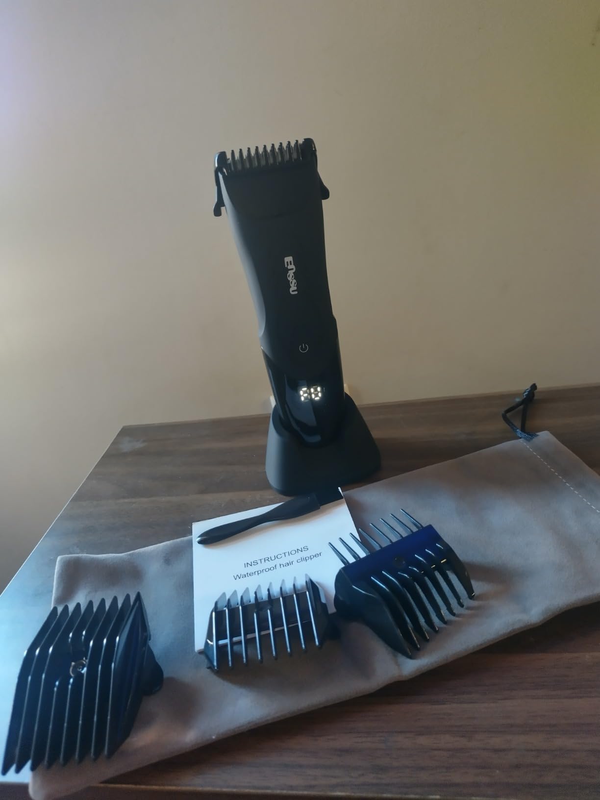 Beard Trimmer for men, Vacuum Mustache Trimmer Electric Shaver, Green customer photo 1