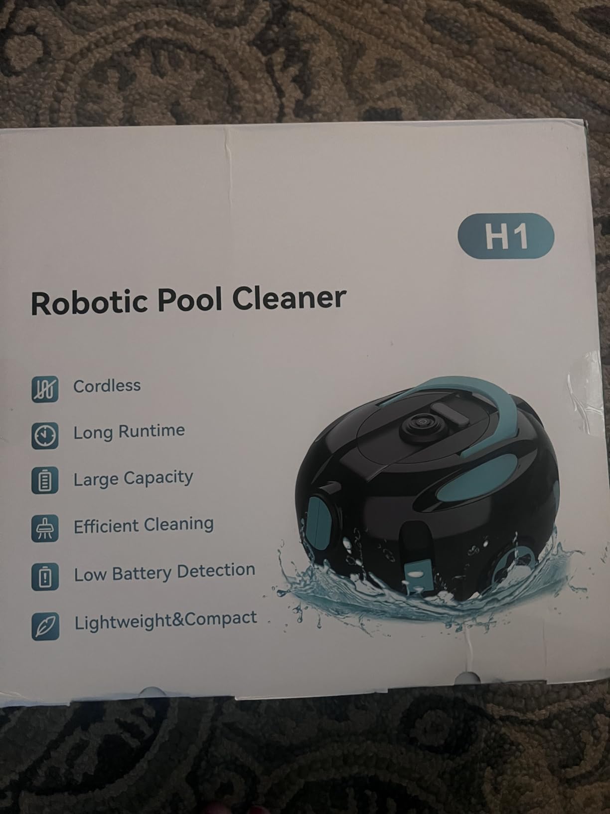 Obito H1 Robotic Pool Cleaner, Powerful Robotic Cleaner with Dual Suction Inlets, Cordless Automatic Pool Cleaner for Cleaning the Bottom of the Pool, 130-Min Runtime (Cannot Climb Walls) customer photo 2